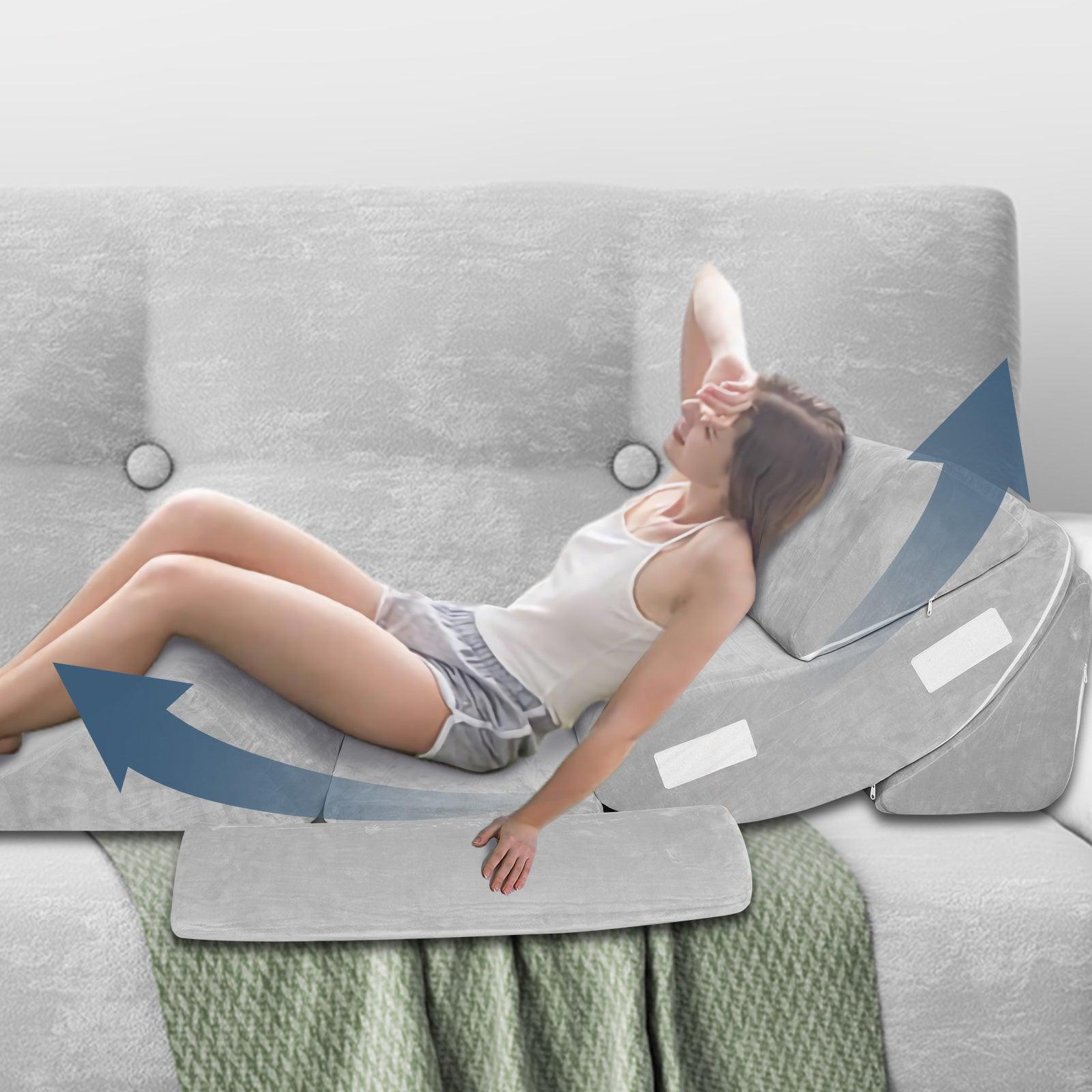 Complete Orthopedic Bed Wedge Pillow Set - 6PCS for Sleeping, Post Surgery Recovery, Back & Leg Pain Relief, Acid Reflux, GERD - Bosonshop