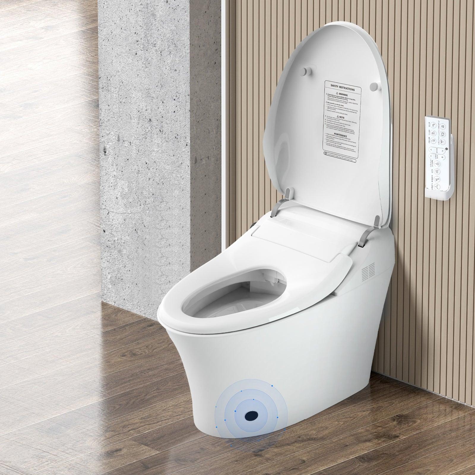 mart Toilet with Wireless Remote, Multiple Spray Modes, Heated Seat with Warm Water Sprayer and Dryer, Foot Sensor Modern Toilet Bidet Automatic Flush Toilet - Bosonshop
