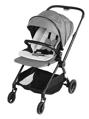 2 in 1 Convertible Baby Stroller Carriage Bassinet to Stroller Adjustable Footrest & Canopy, 5-Point Seat Belt, Lightweight Aluminum Frame, Gray - Bosonshop