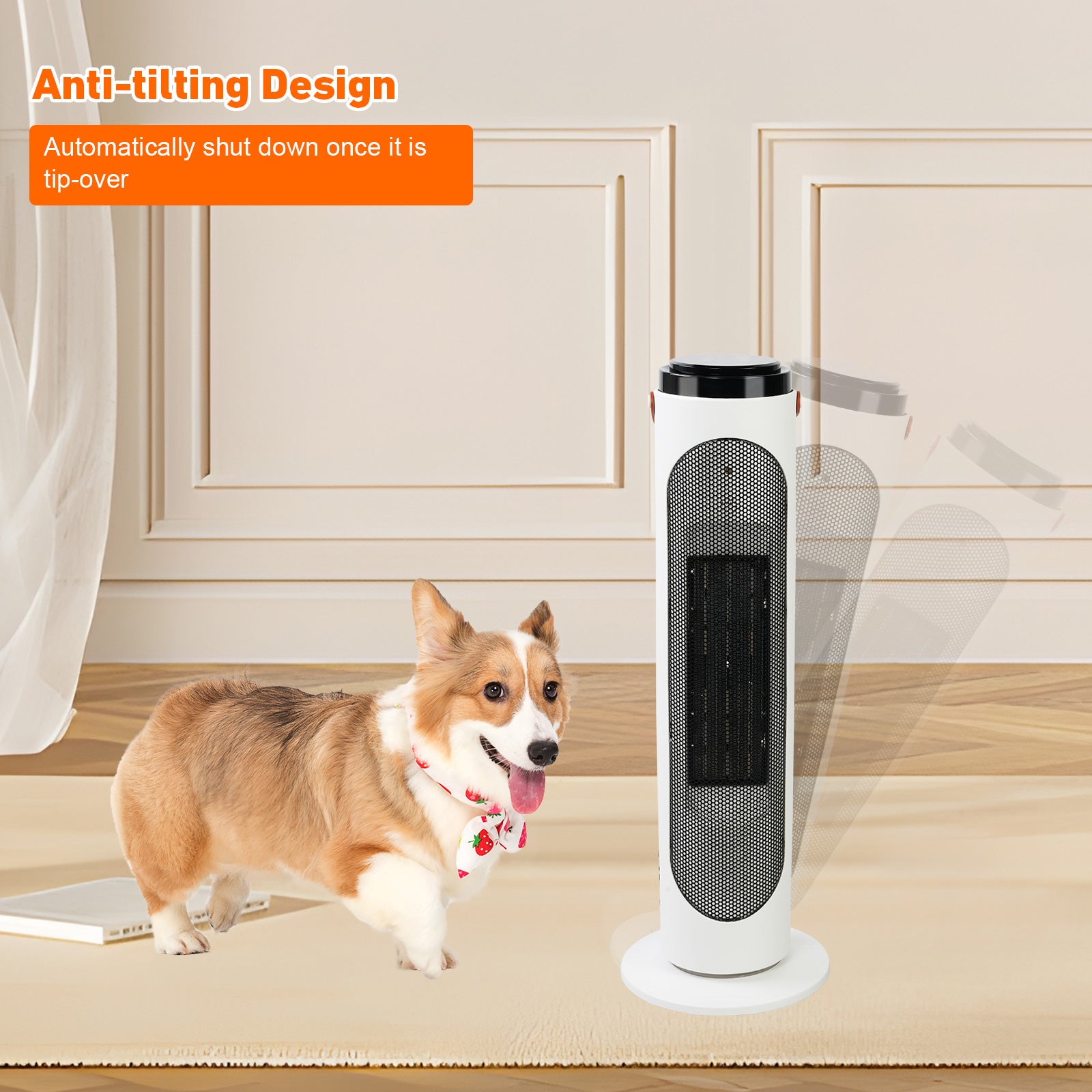 1500W Space Heaters PTC Oscillating Ceramic Heaters and Remote,24h Timer for Office Room Indoor