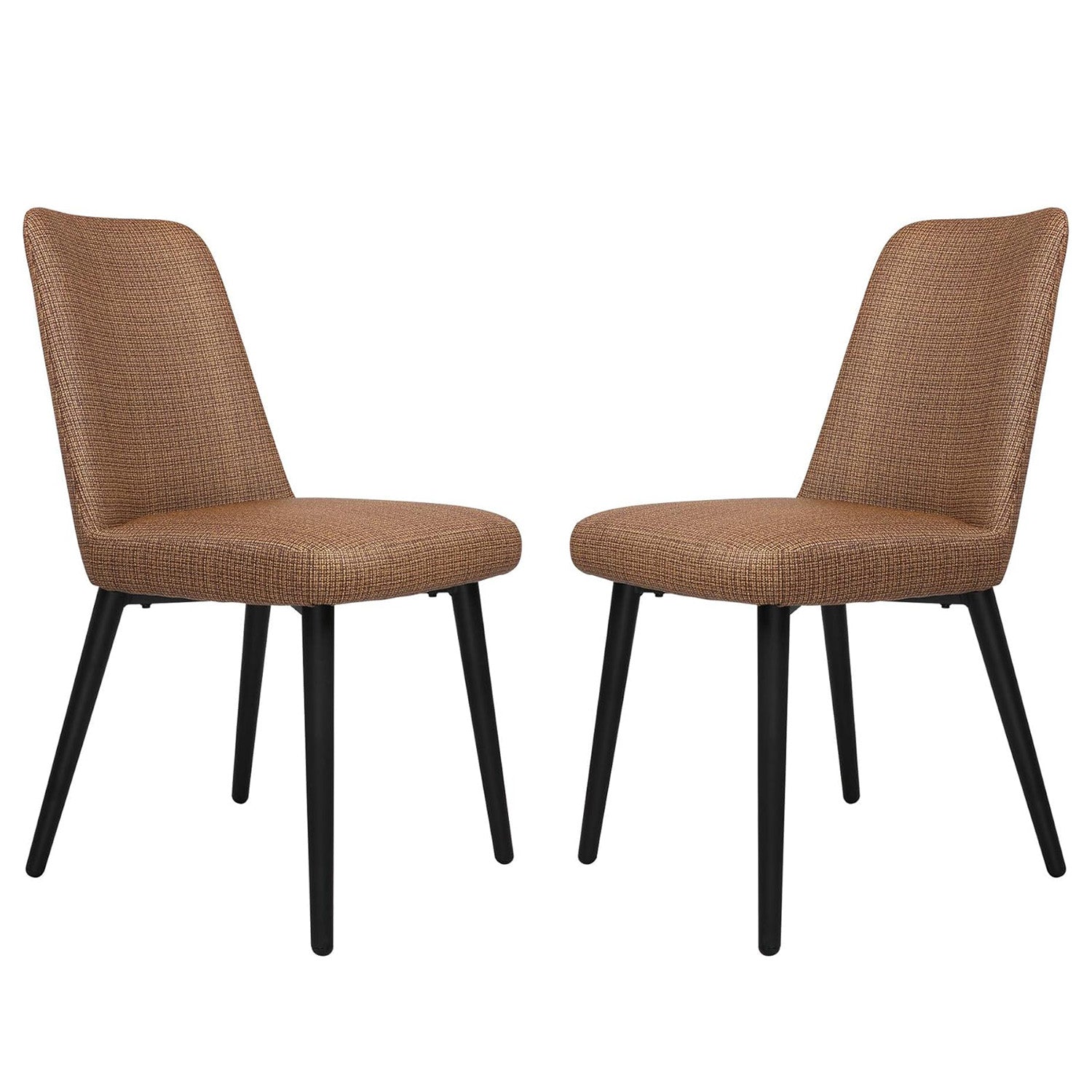 Modern Accent Chairs Set of 2 with Upholstered Seat and Back, Water Resistance Easy to Clean, Durable Restaurant Chair, Coffee - Bosonshop