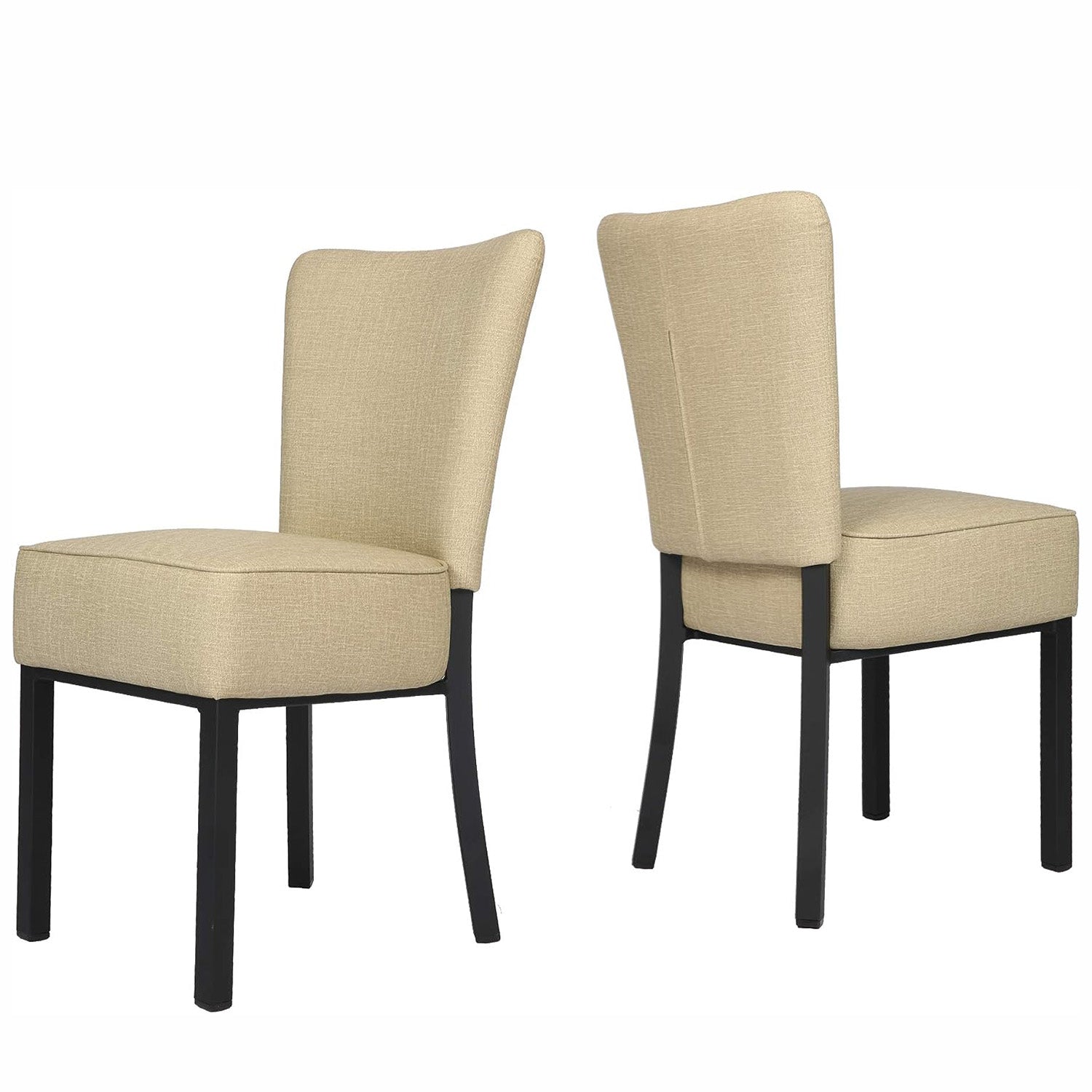 Set of 2 Kitchen Dining Room Chairs Modern PU Leather Chair with Soft Cushion - Bosonshop