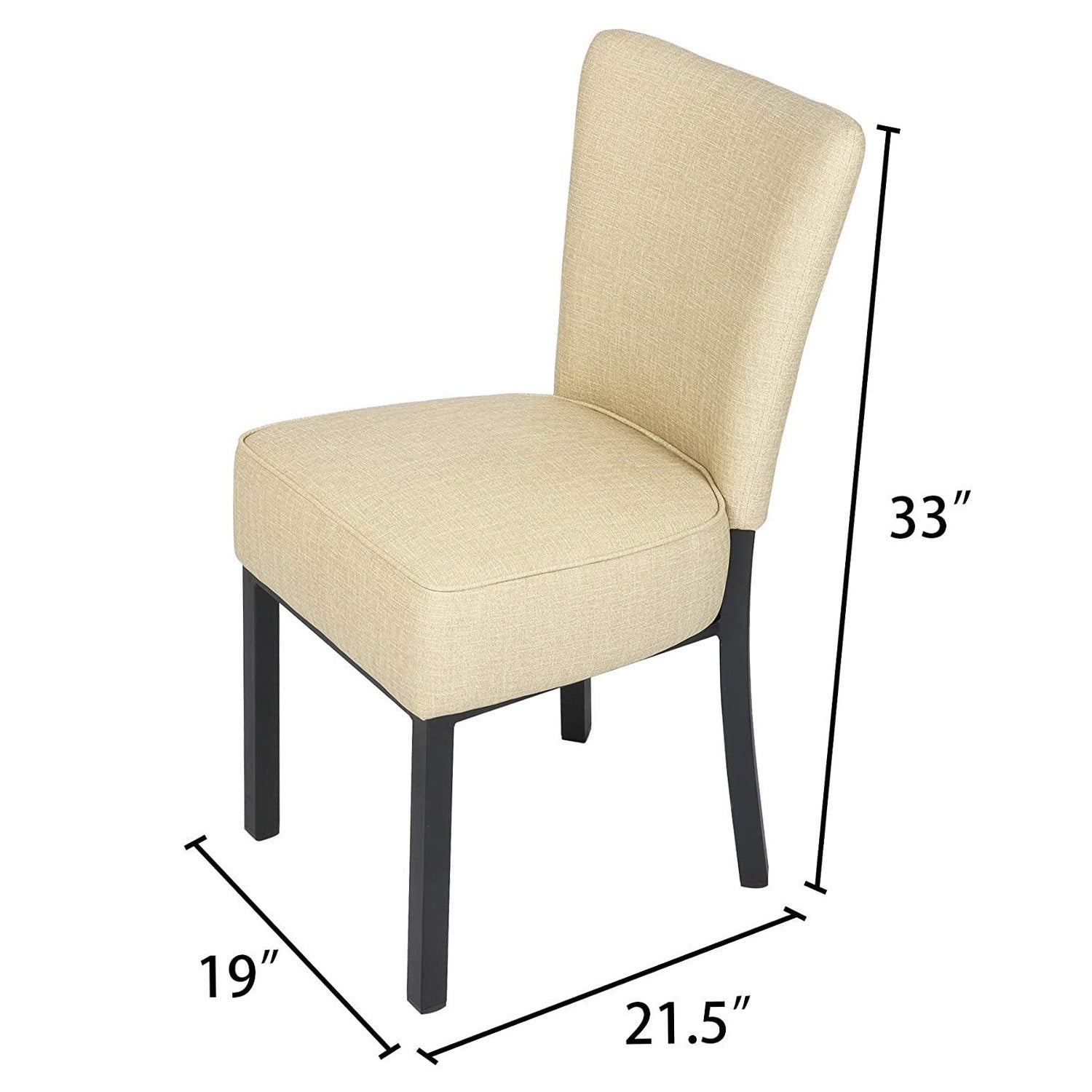 Set of 2 Kitchen Dining Room Chairs Modern PU Leather Chair with Soft Cushion - Bosonshop