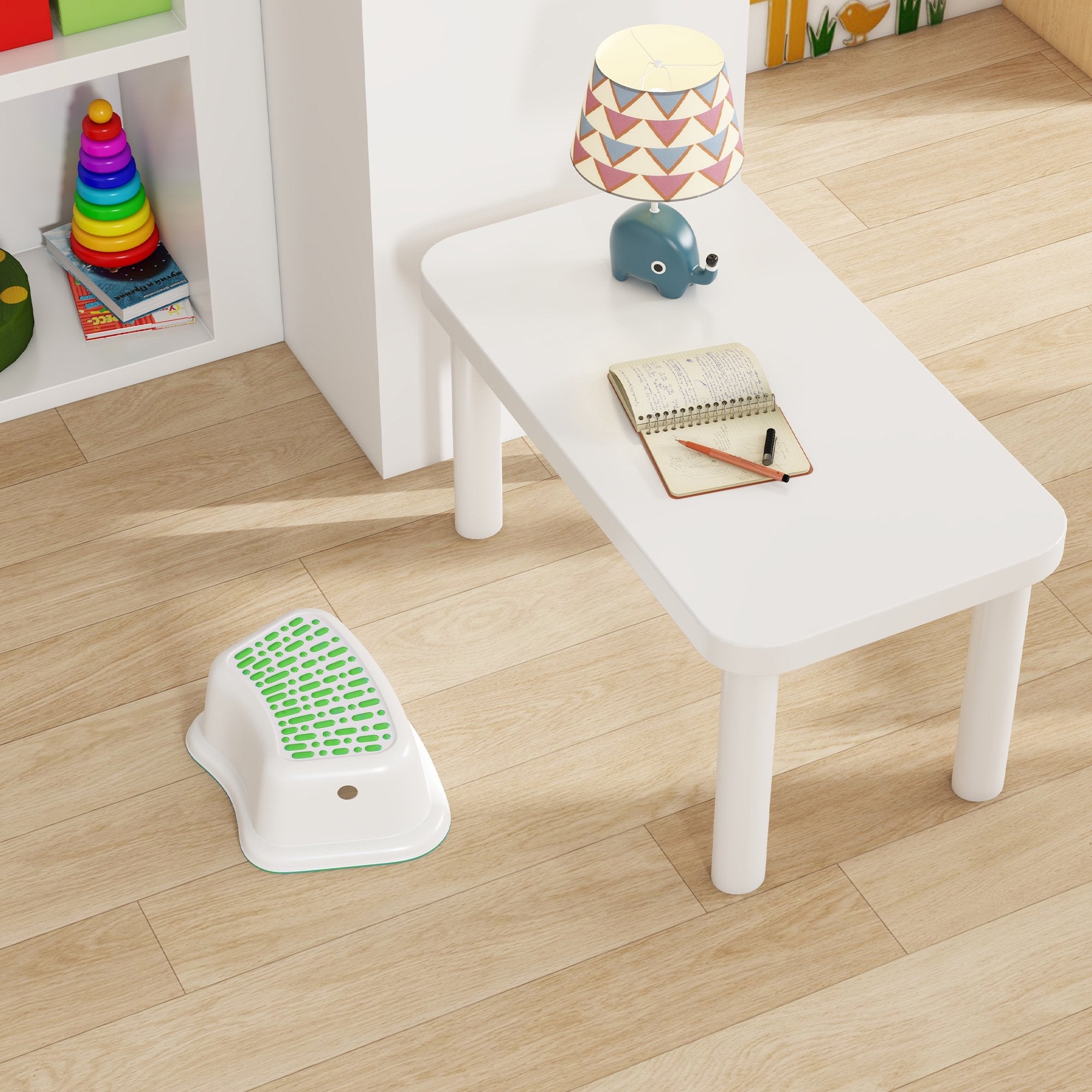 2 Pack Non-Slip Step Stools for Kids, Toddlers Stool Toilet Potty Training, Green - Bosonshop