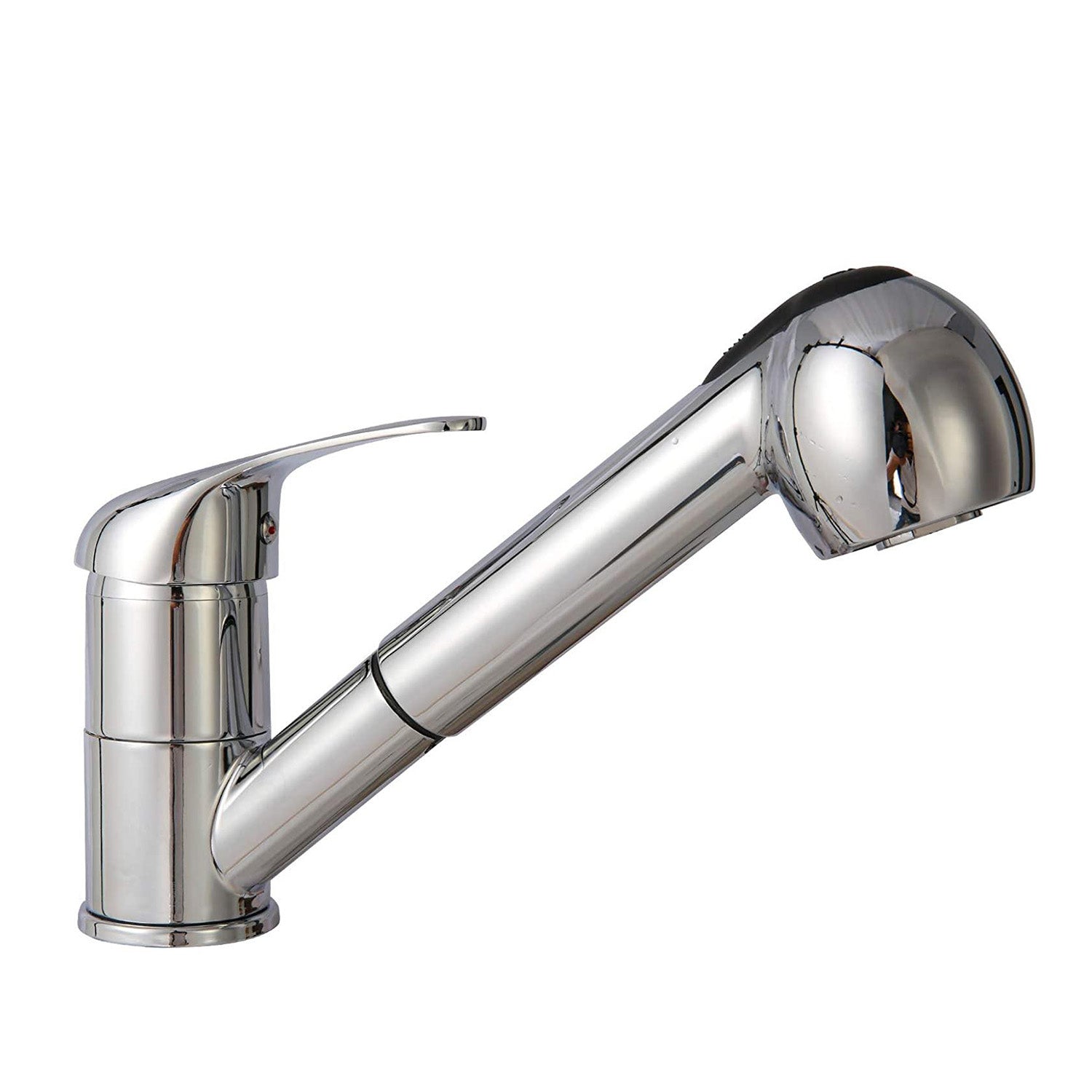 Pull Out Sprayer Single Hole Kitchen Sink Faucet, Single Handle Stainless Steel Tap for Bathroom Rv Wet Bar Sinks, Chrome - Bosonshop