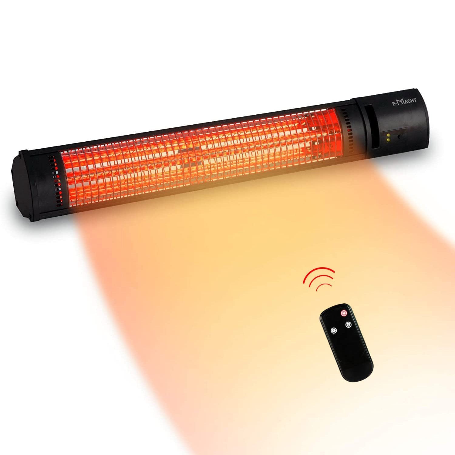 Wall Mounted Patio Heater Electric Outdoor Indoor Heater with Remote Control for Garage Ceiling Porch Home Backyard, 750W-1500W, 120V - Bosonshop