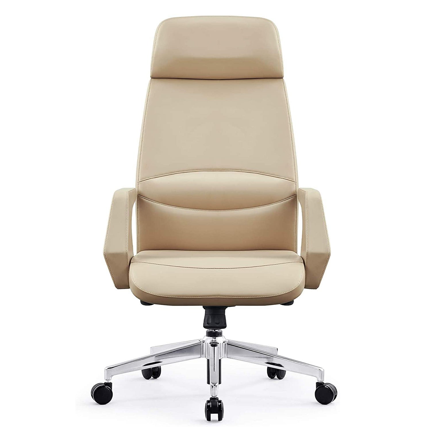 Executive Office Chair Ergonomic Leather High Back Heavy Duty Chair Padded Armrests Lumbar Support Lock Position - Bosonshop