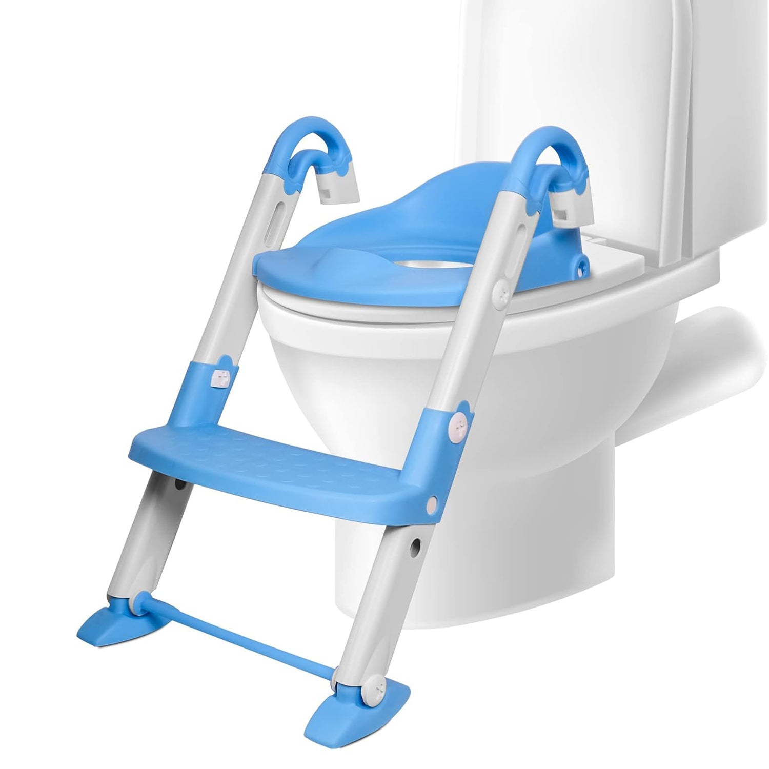 Kid's 3 in 1 Potty Training Toilet Seat with Adjustable Ladder, Blue - Bosonshop