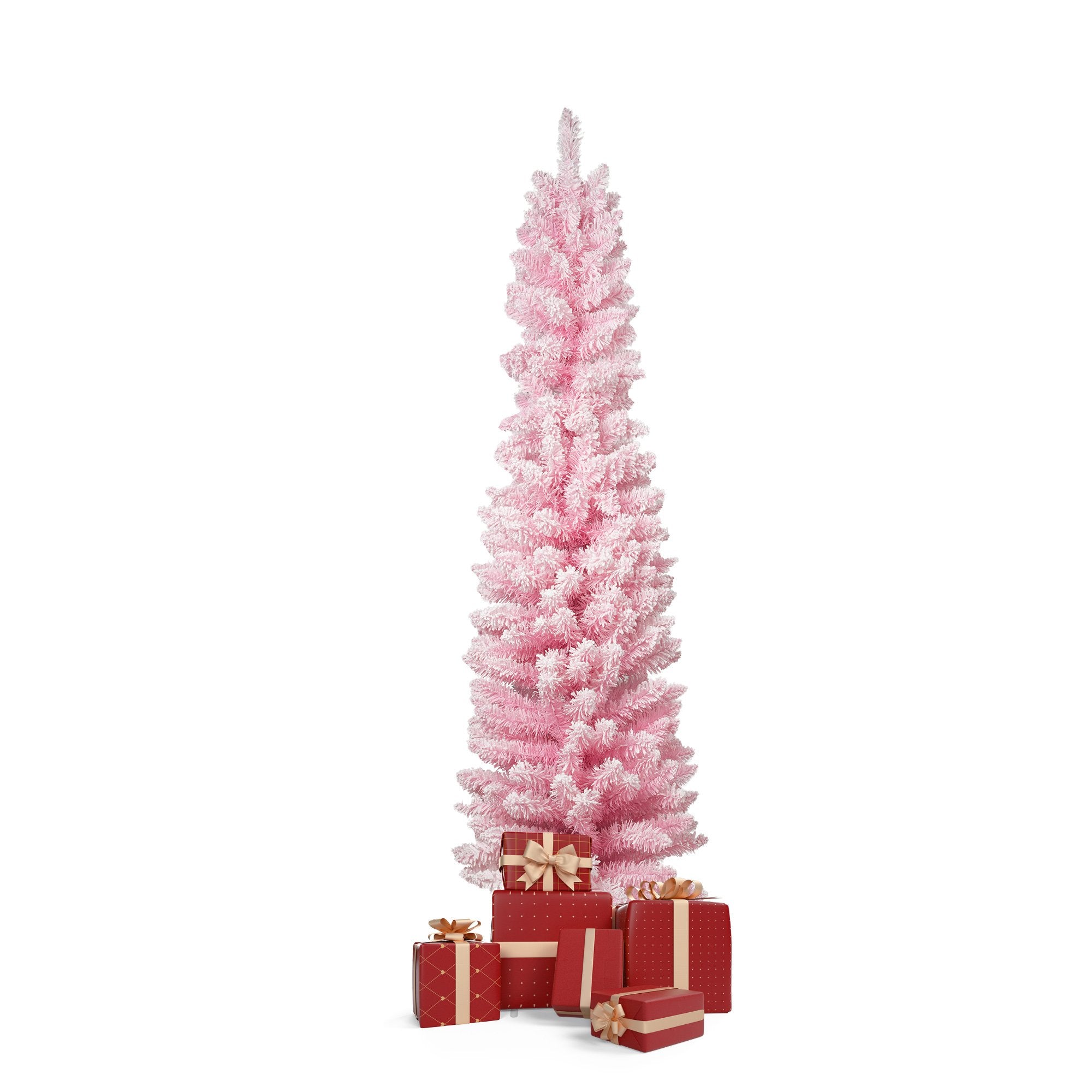 5ft Pink Christmas Tree Artificial Xmas Tree with 250 Branch Tips and Metal Frame - Bosonshop