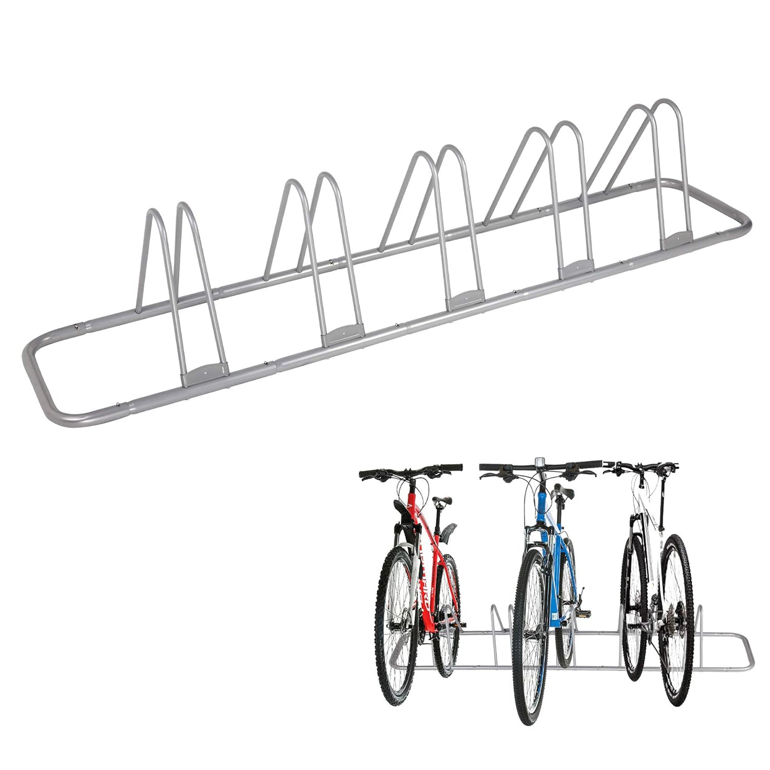 5 Bicycle Floor Parking Rack Stand Adjustable 1-5 Rack Bicycle Stand, 3" Width, Portable Standing Bicycle
