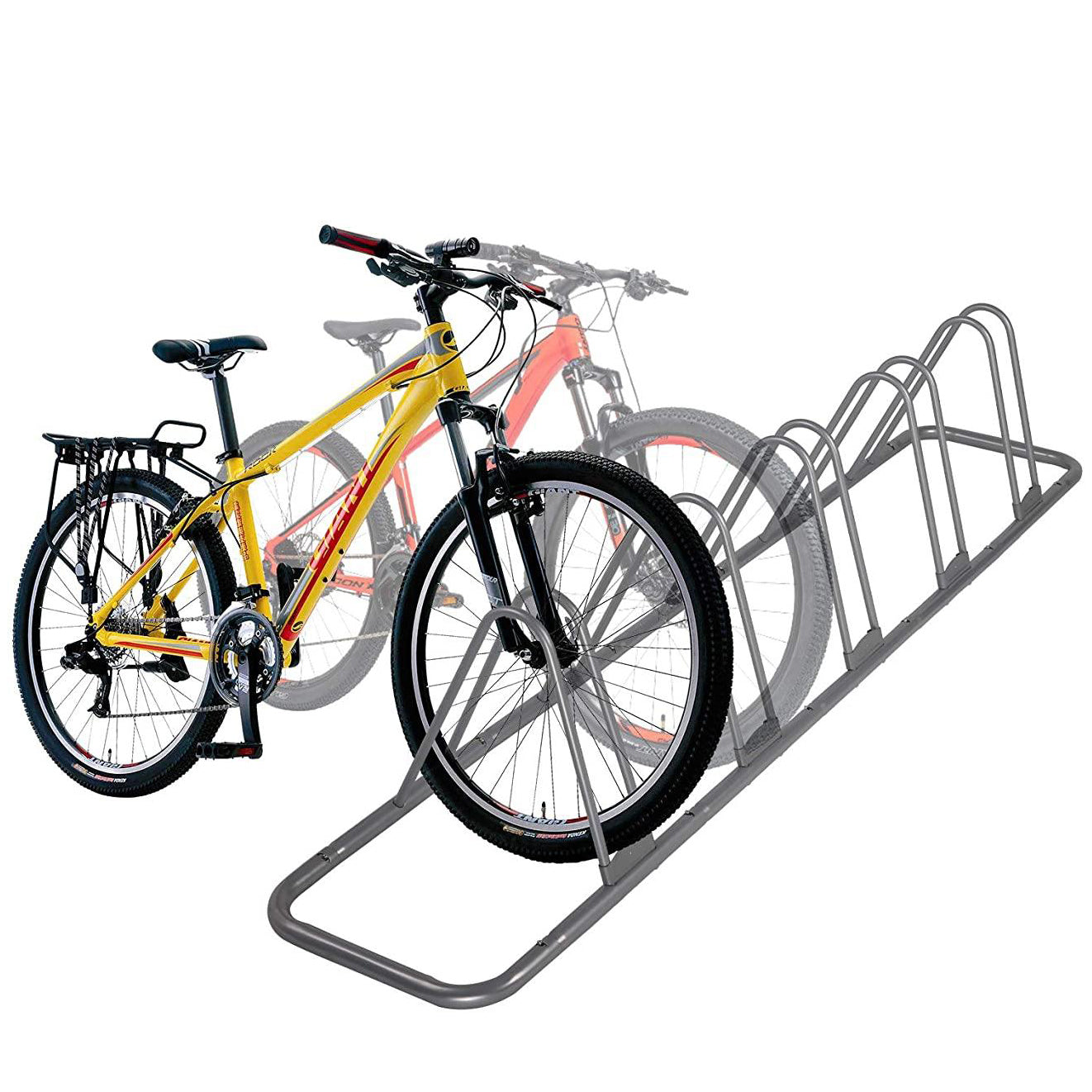 5 Bicycle Floor Parking Rack Stand Adjustable 1-5 Rack Bicycle Stand, 3" Width, Portable Standing Bicycle