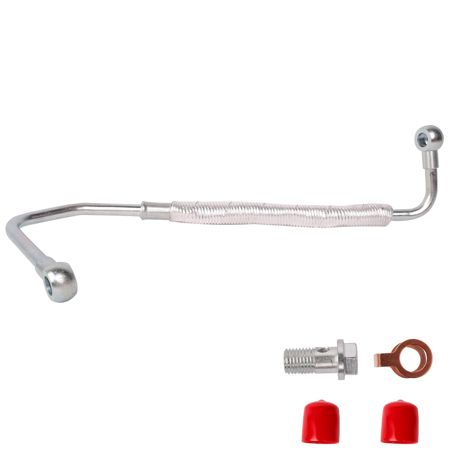 Turbo Oil Feed Line Kit with Bolts & Gaskets for 6.6L V8 LBZ LMM Duramx, Compatible with Chevrolet Silverado, GMC Topkick, Savana, Sierra 2006-2010 - Bosonshop