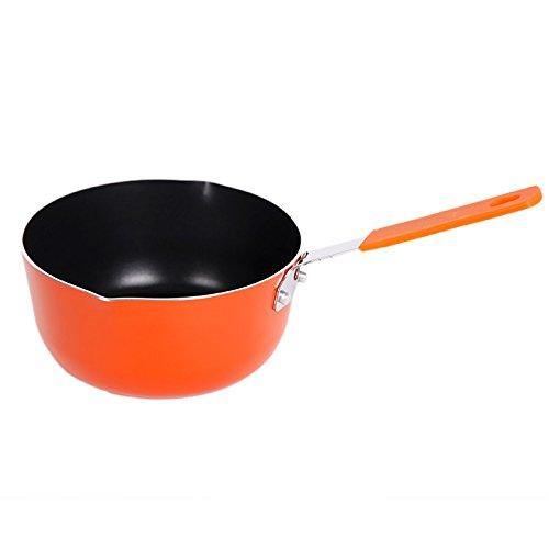 Bosonshop Mini Aluminum Nonstick Butte Warmer Milk Cookware Pot Silicone Handle