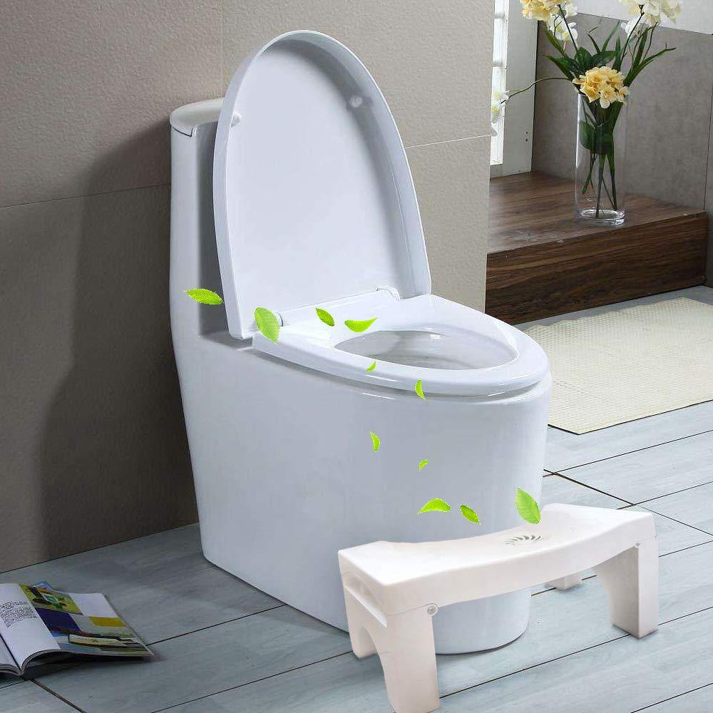 Bosonshop 7 inches Folding Squatting Toilet Stool with Aromatherapy Holes for Bathroom Toilet Potty