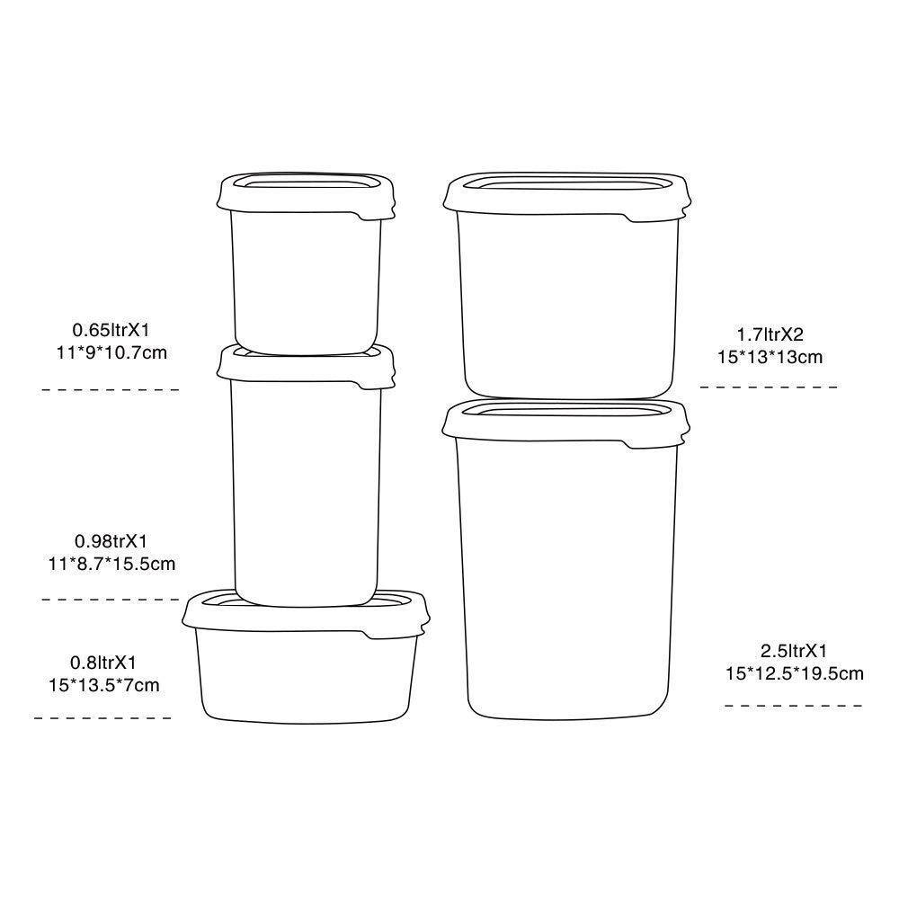 Bosonshop  12 Piece Food Storage Container Set with Easy Locking Lids,BPA Free and 100% Leak Proof, Plastic