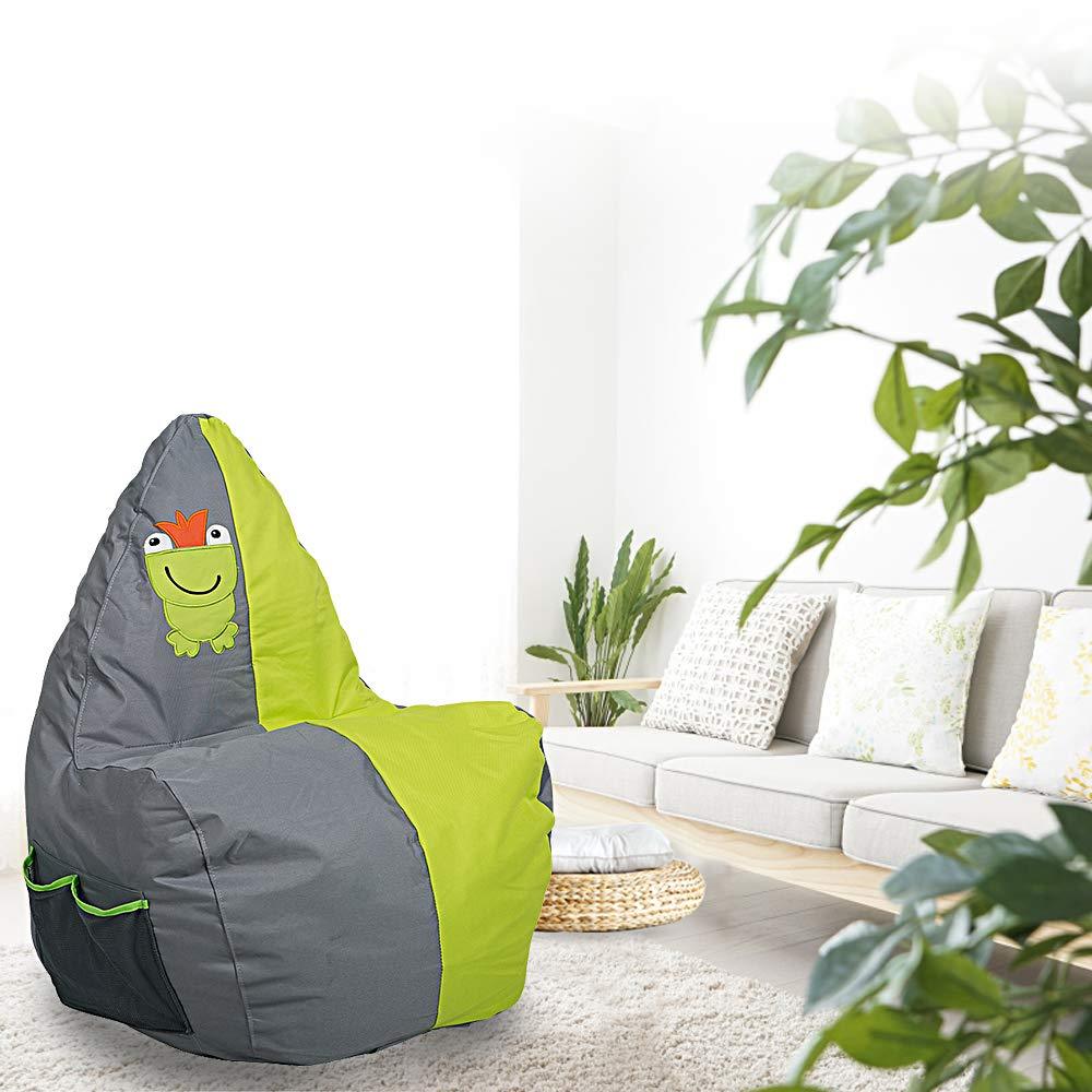 Bosonshop Mini Lounger Sofa, Bean Bag Chair Self-Rebound Green (Frog Pattern)