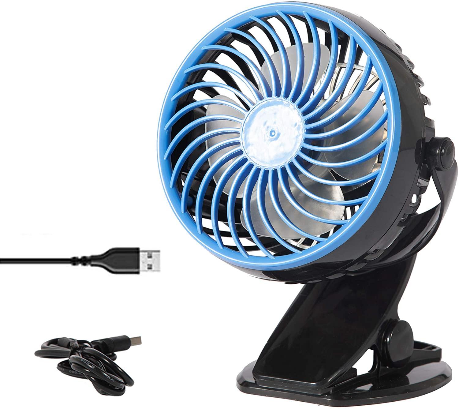 Mini USB Powered Desk Fan can 360 degree rotation Fan Speed Adjustable, Personal Fan Strong Airflow and Quiet for Home Office - Bosonshop