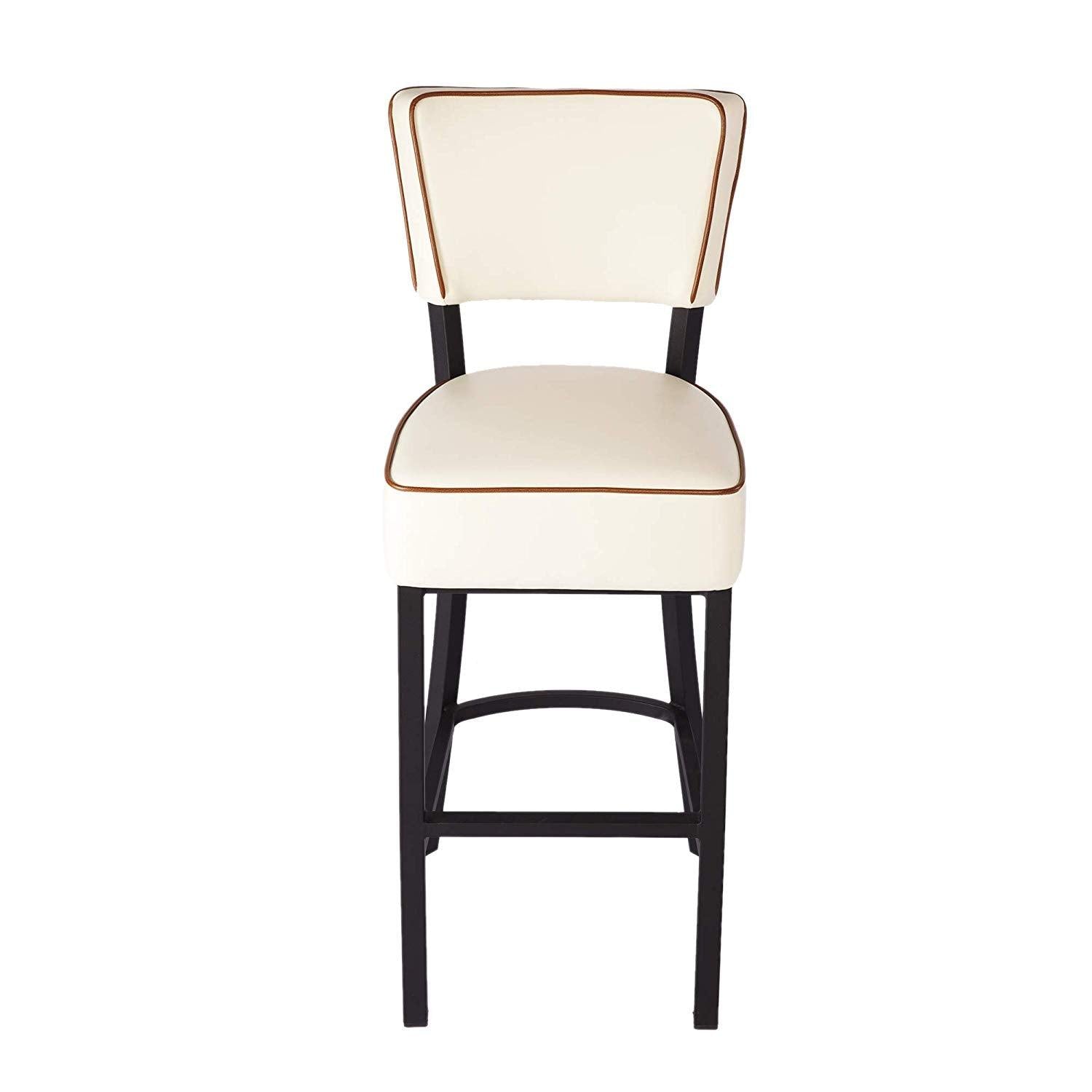 Bosonshop 42" Upholstered Bar Stools with Cushioned Seat Creamy-White