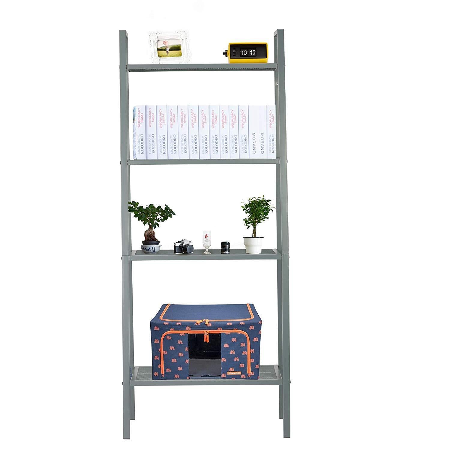 Metal 4 Tier Ladder Shelf Bookcase Plant Flower Stand Multi-Functional Display Stand - Bosonshop