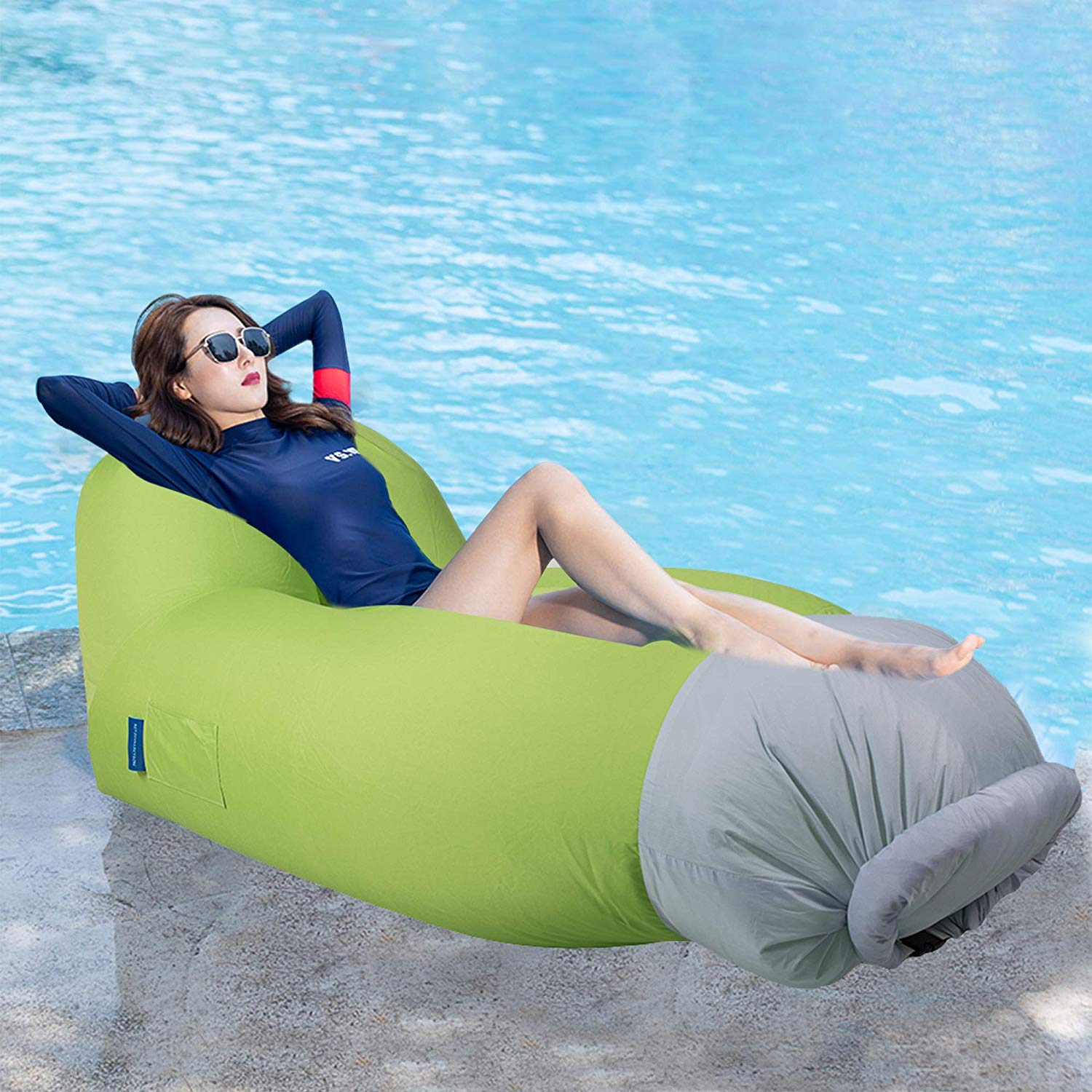 Bosonshop Portable Outdoor & Indoor Inflatable Air Lounger Sofa with Handy Storage Bag for Travelling