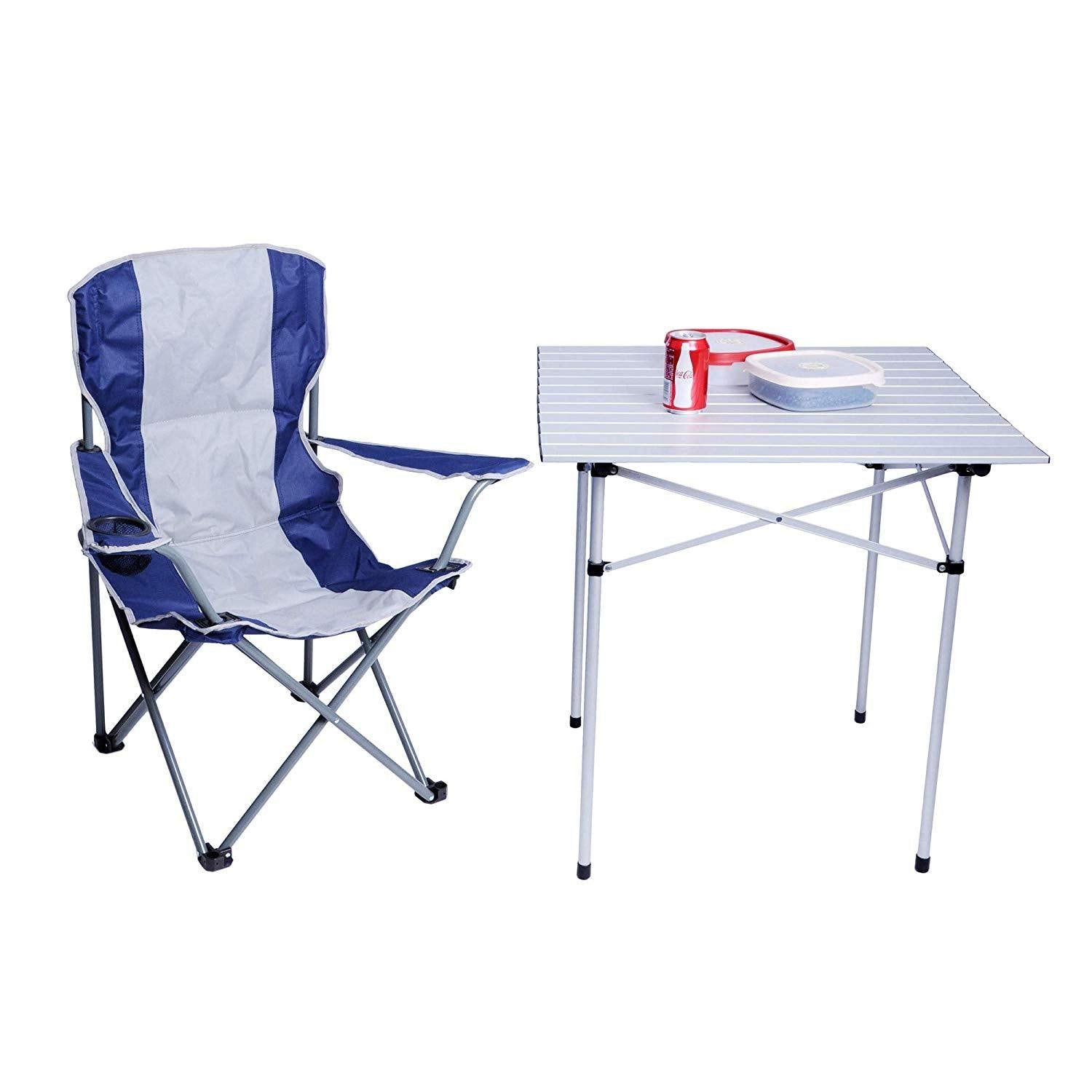 Bosonshop Canopy Camping Chair Folding Durable Outdoor Patio Seat with Cup Holder