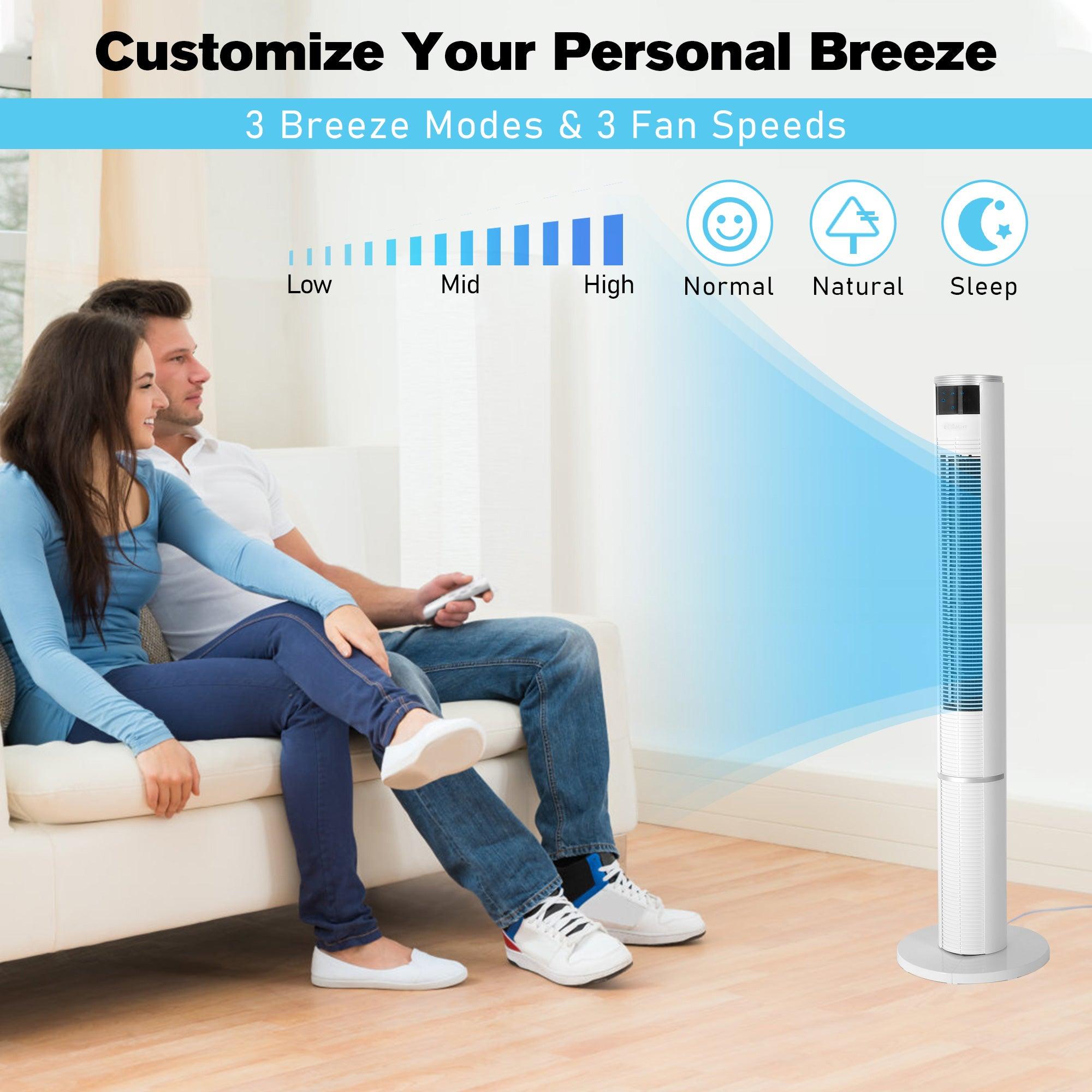 43 Inches Oscillating Tower Fan with Remote Control - Bosonshop