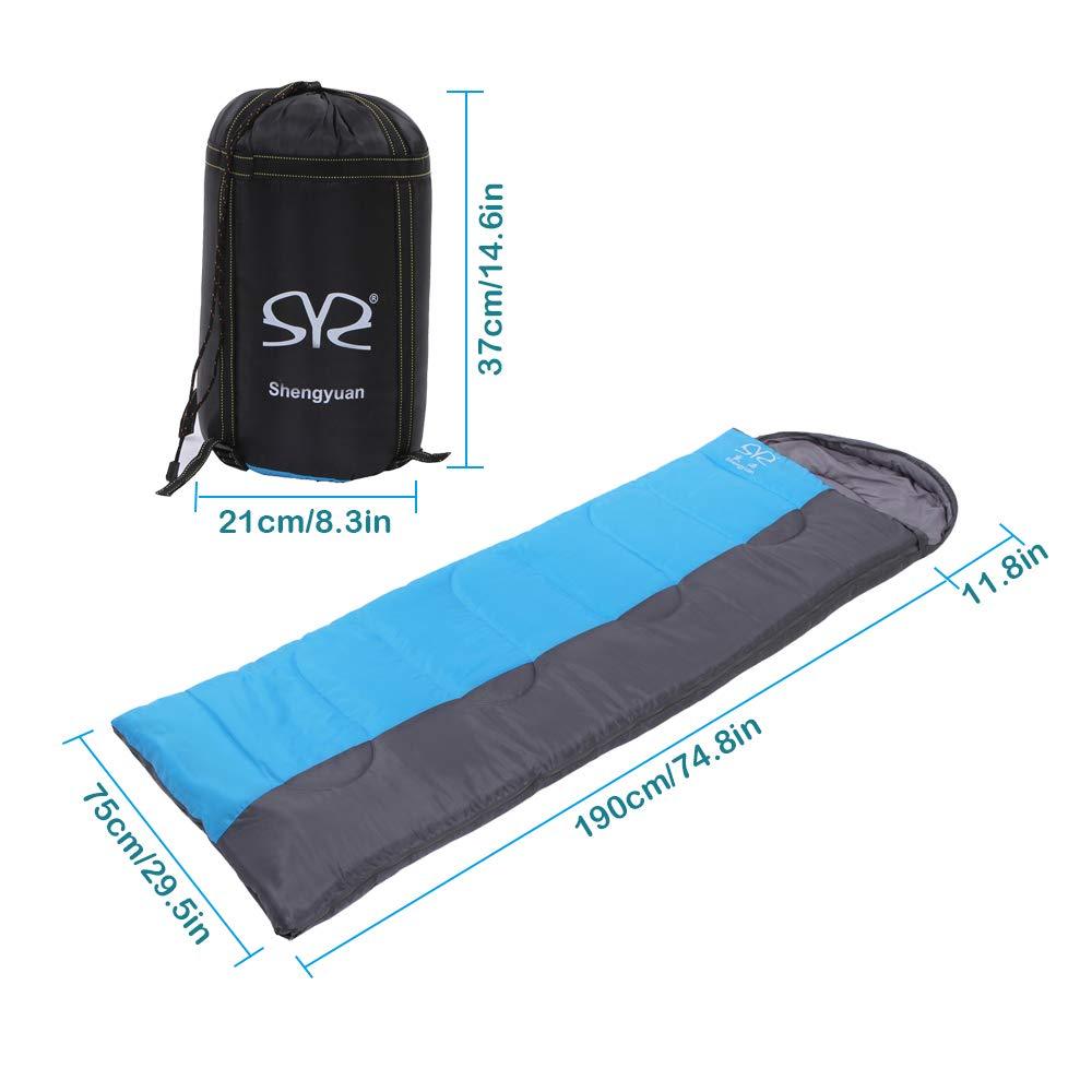 Bosonshop 3 Season Outdoor Envelope Sleeping Bag Lightweight Portable for Camping