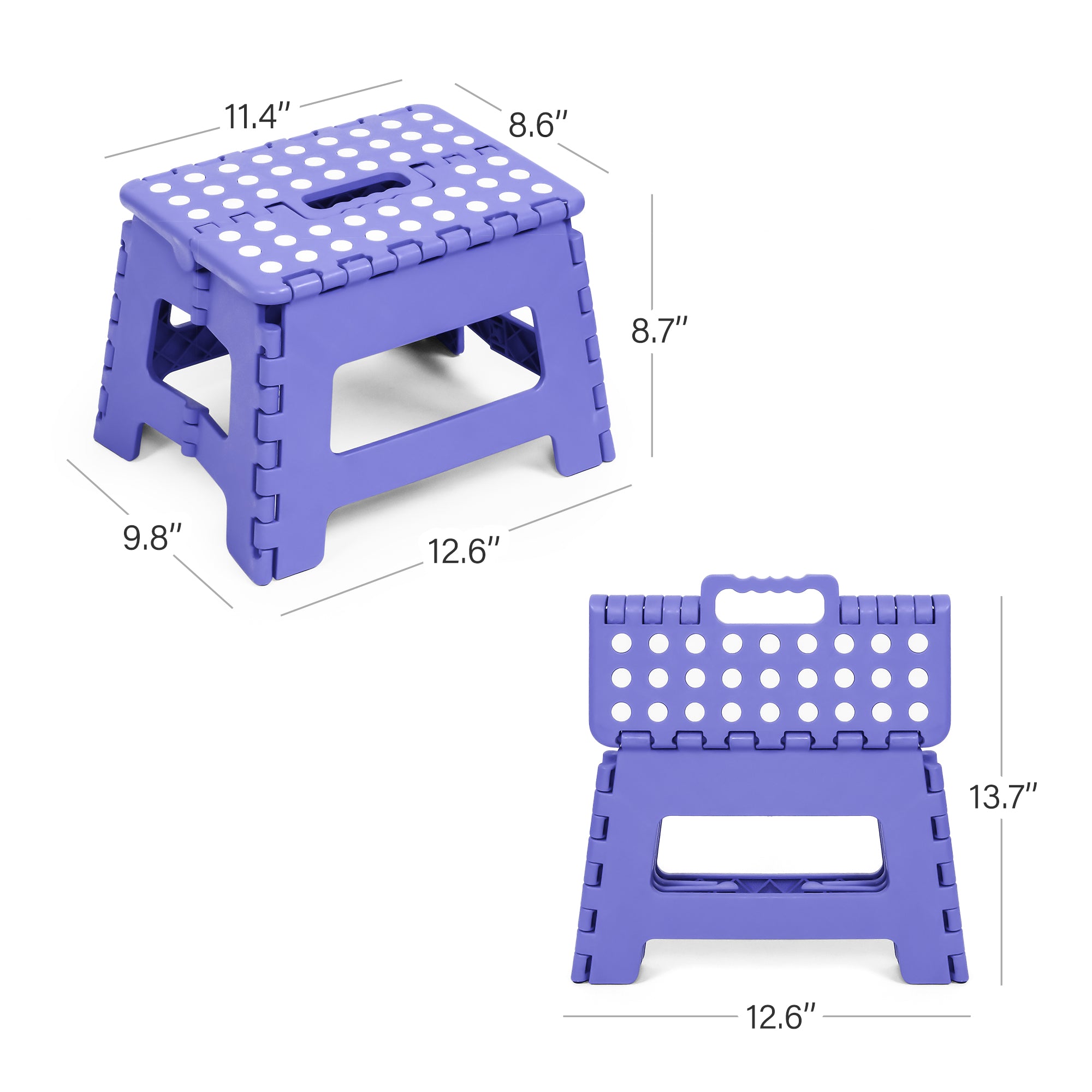 (Out of Stock) 2 Pack Folding Step Stool with Handle 300 LB Capacity for Adults and Toddlers, Purple
