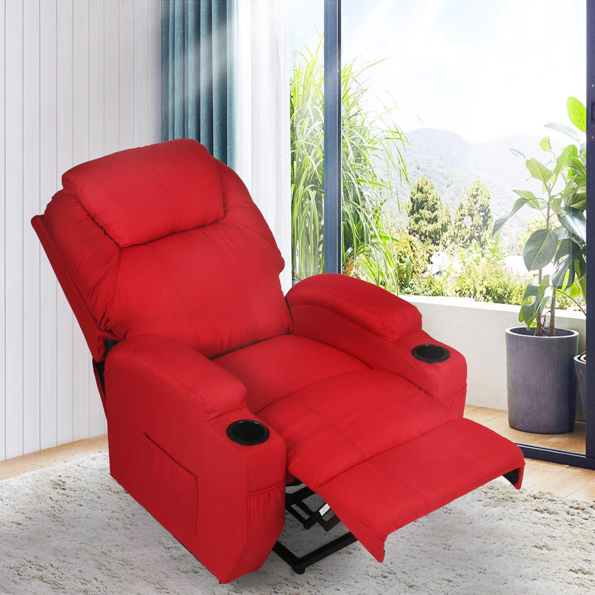 Power Lift Recliner Chair, Electric Full Body Massage Chair for Elderly with Massage and Heat, Red