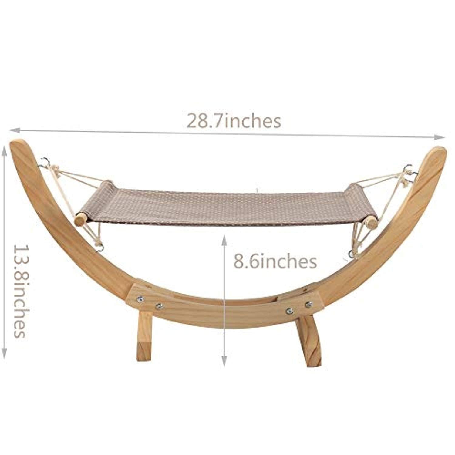 Bosonshop Cat Hammock Bed Wood Comfortable Hanging Lounger for Cats and Small Dogs