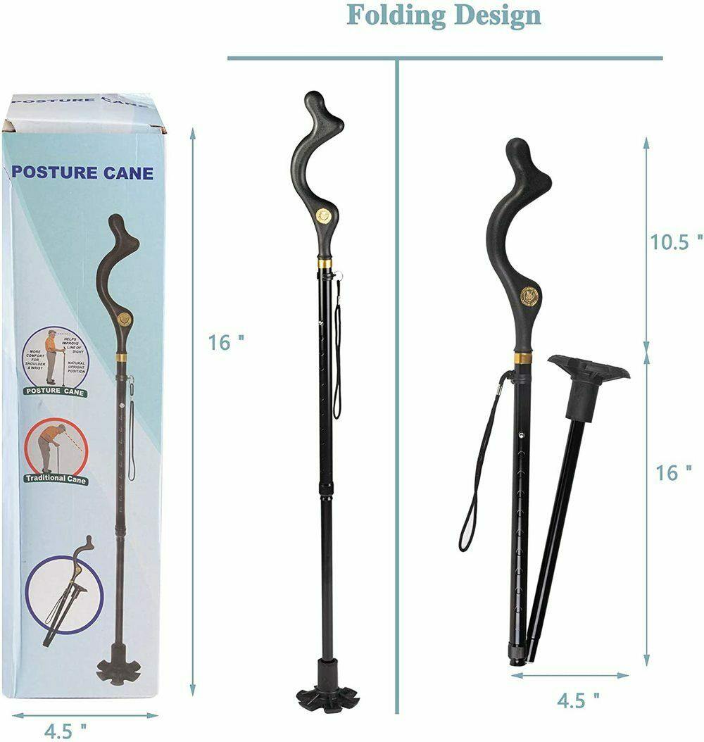 Collapsible Walking Cane Adjustable Ergonomic Walking Stick Lightweight Handle - Bosonshop