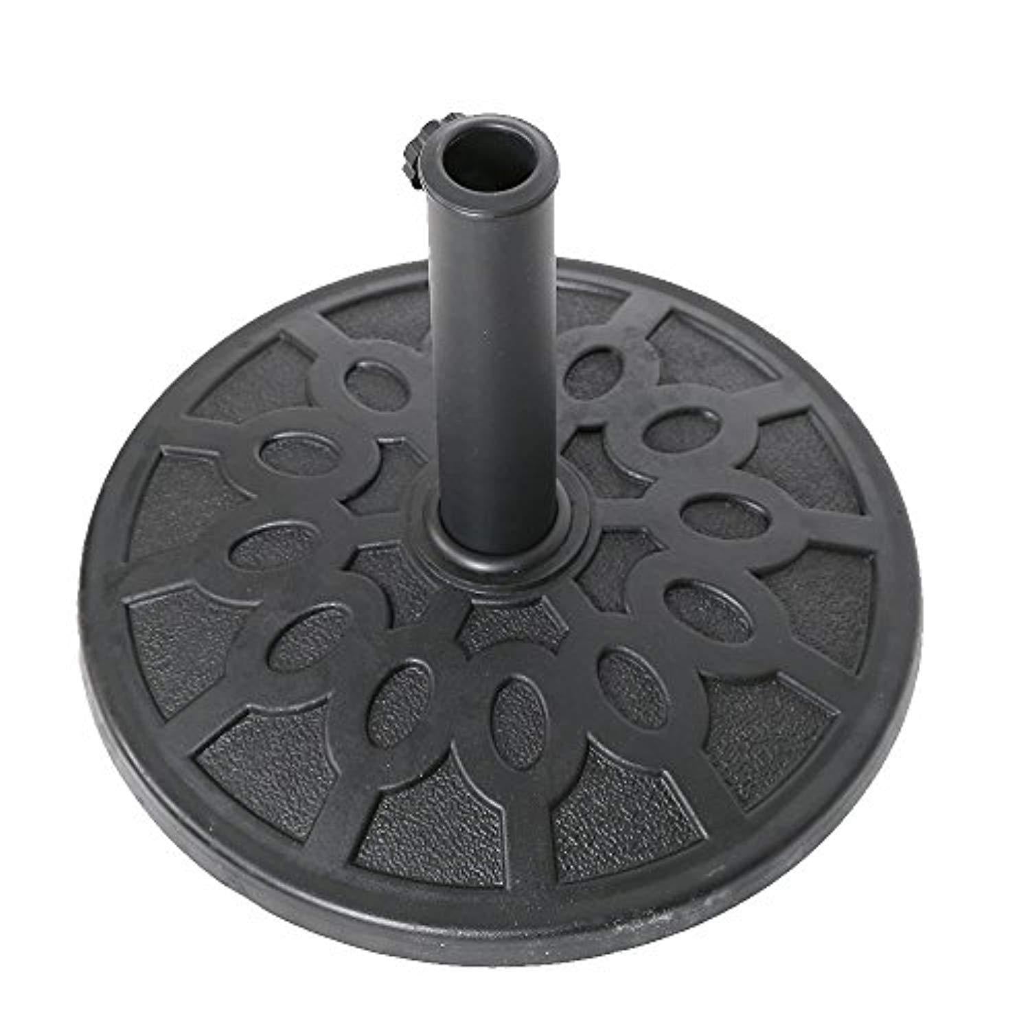 Bosonshop 17-Inch Round Heavy Duty Outdoor Patio Umbrella Base Stand,  Rust Proof Composite Materials, Black