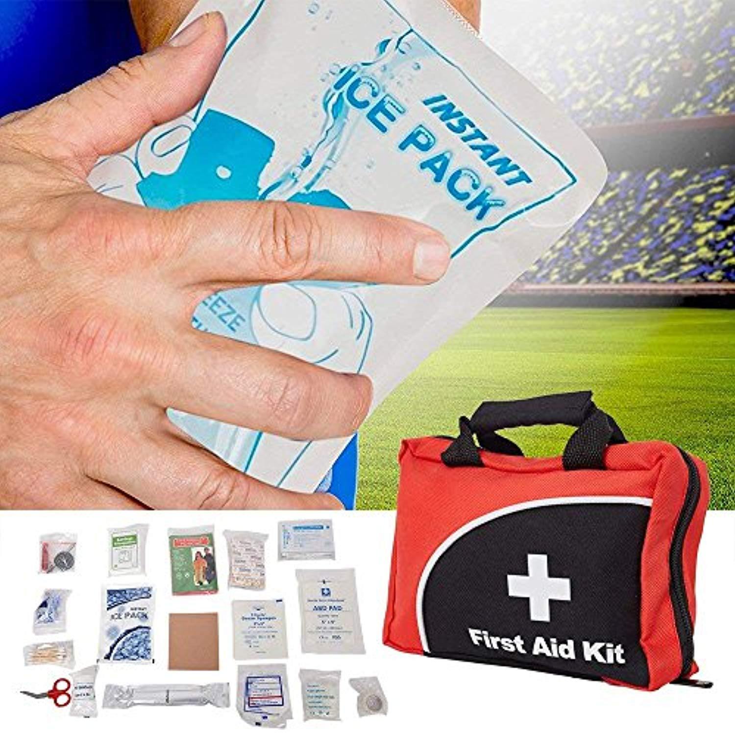 Bosonshop 110 Pieces FDA Approved First Aid Kit Compact Emergency Survival Kit Home School, Office