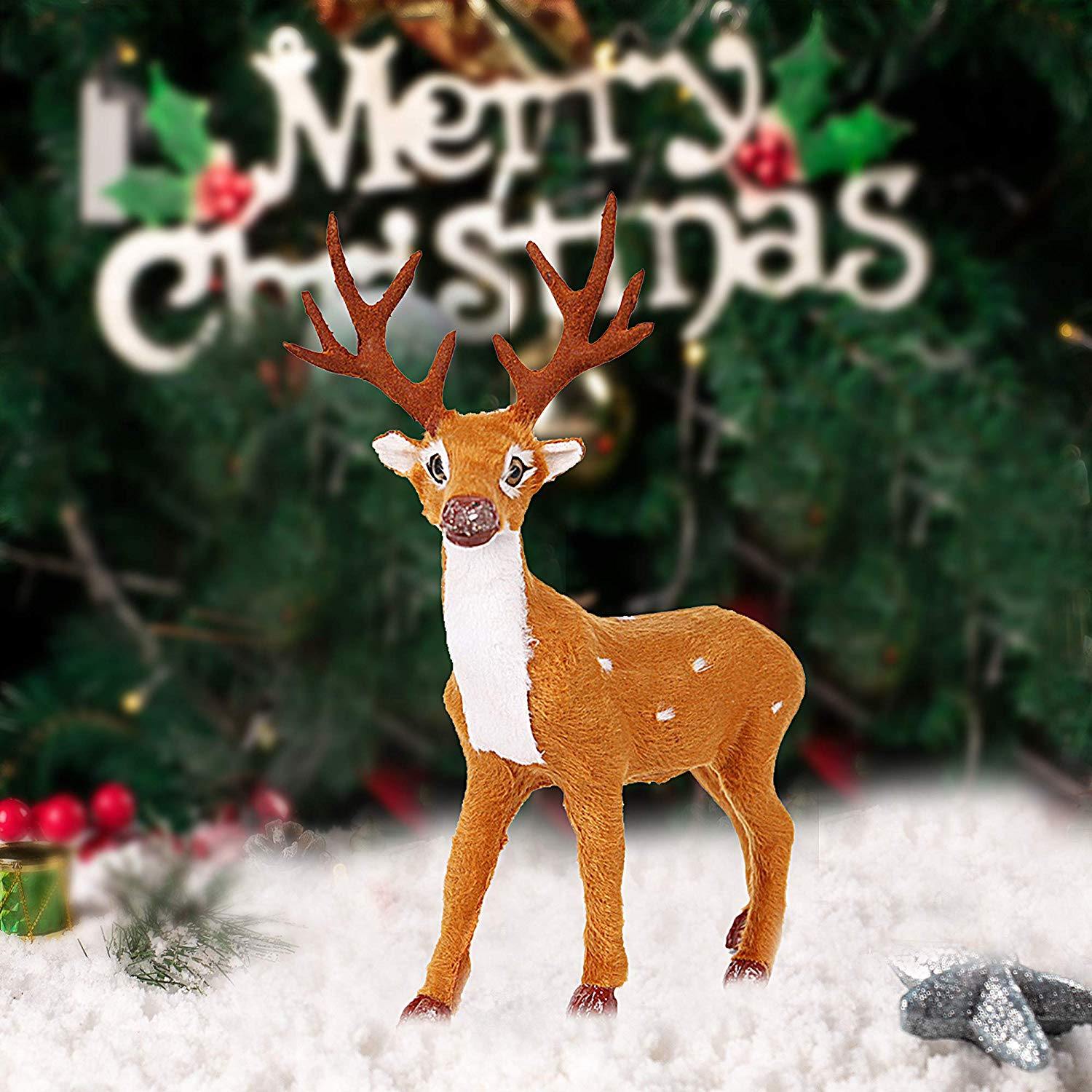 Bosonshop Craft Christmas Decoration Ornaments Simulation Christmas Reindeer for Home Festival Gift