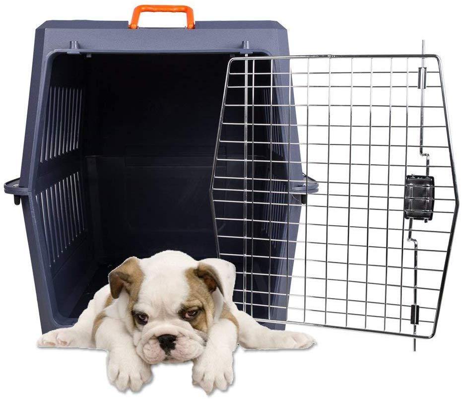 Bonsonshop 4 Size Plastic Cat & Dog Carrier Cage with Chrome Door Portable Pet Box Airline Approved - Bosonshop