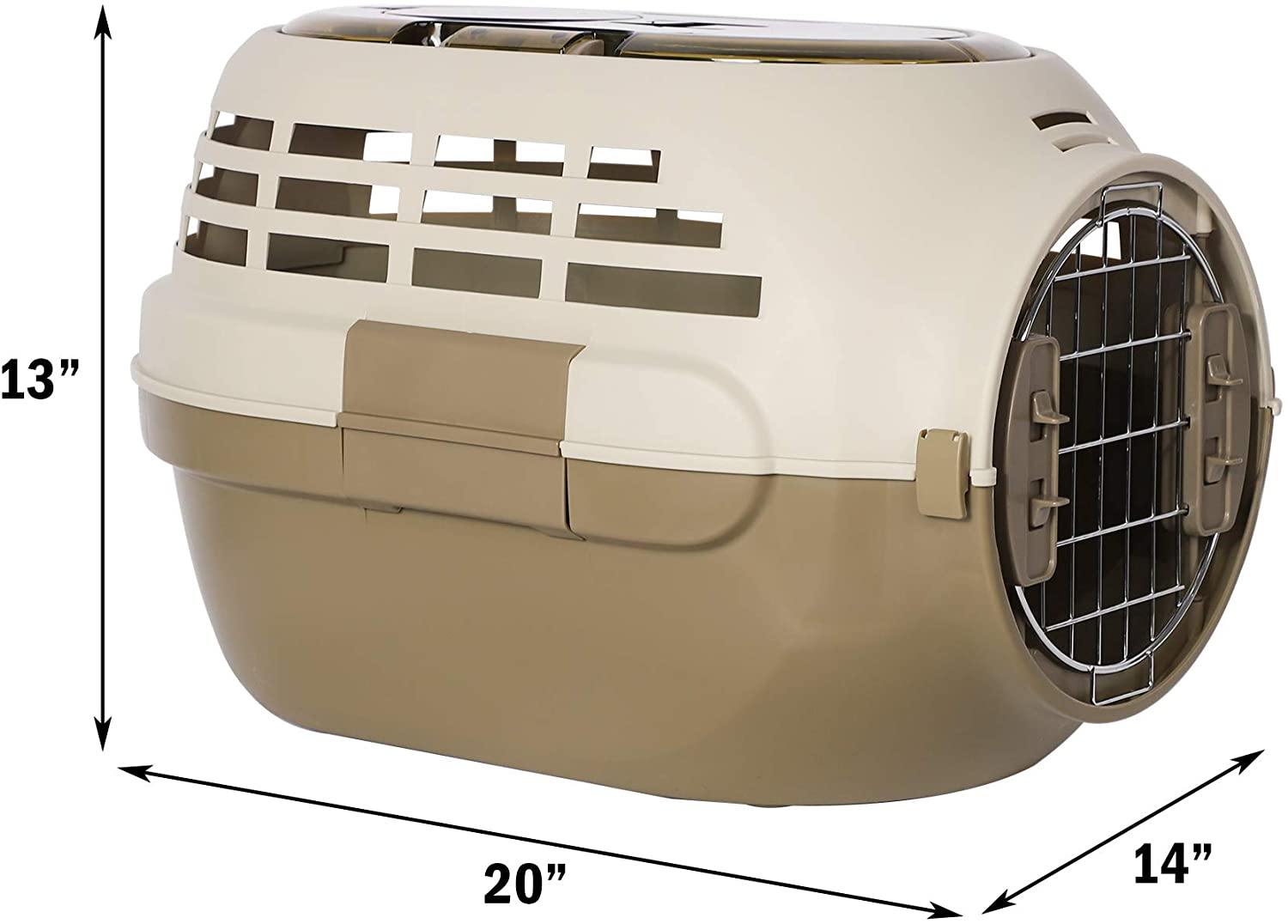 Pet Travel Cage Pet Hard-Side Carrier Plastic Pet Travel Kennel for Dog, Easy Assembly Pet Airline Box Portable Cage - Bosonshop