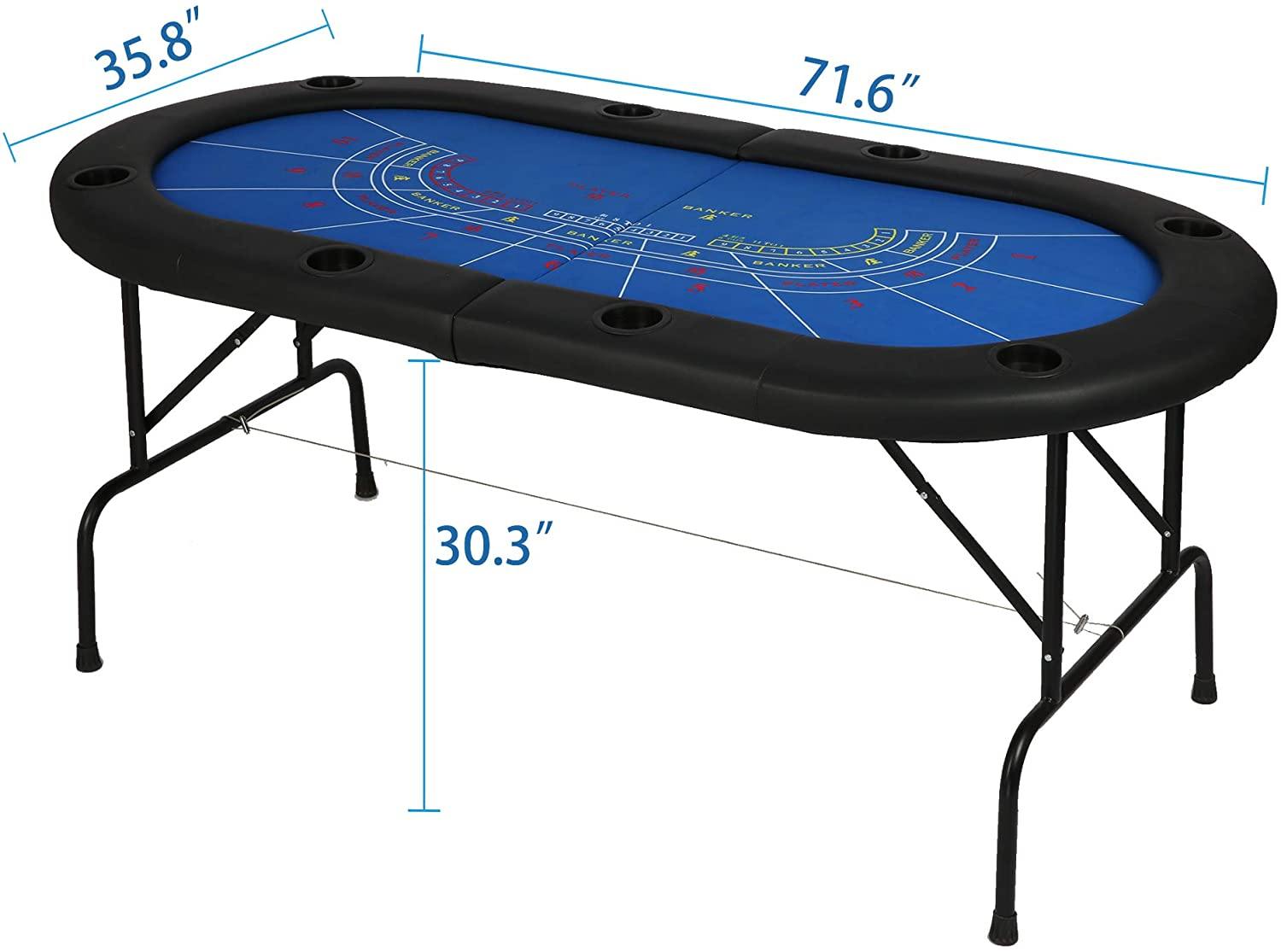 Folding Poker Table Texas Holdem Poker Multiple Players Casino Games Blackjack Baccarat - Bosonshop