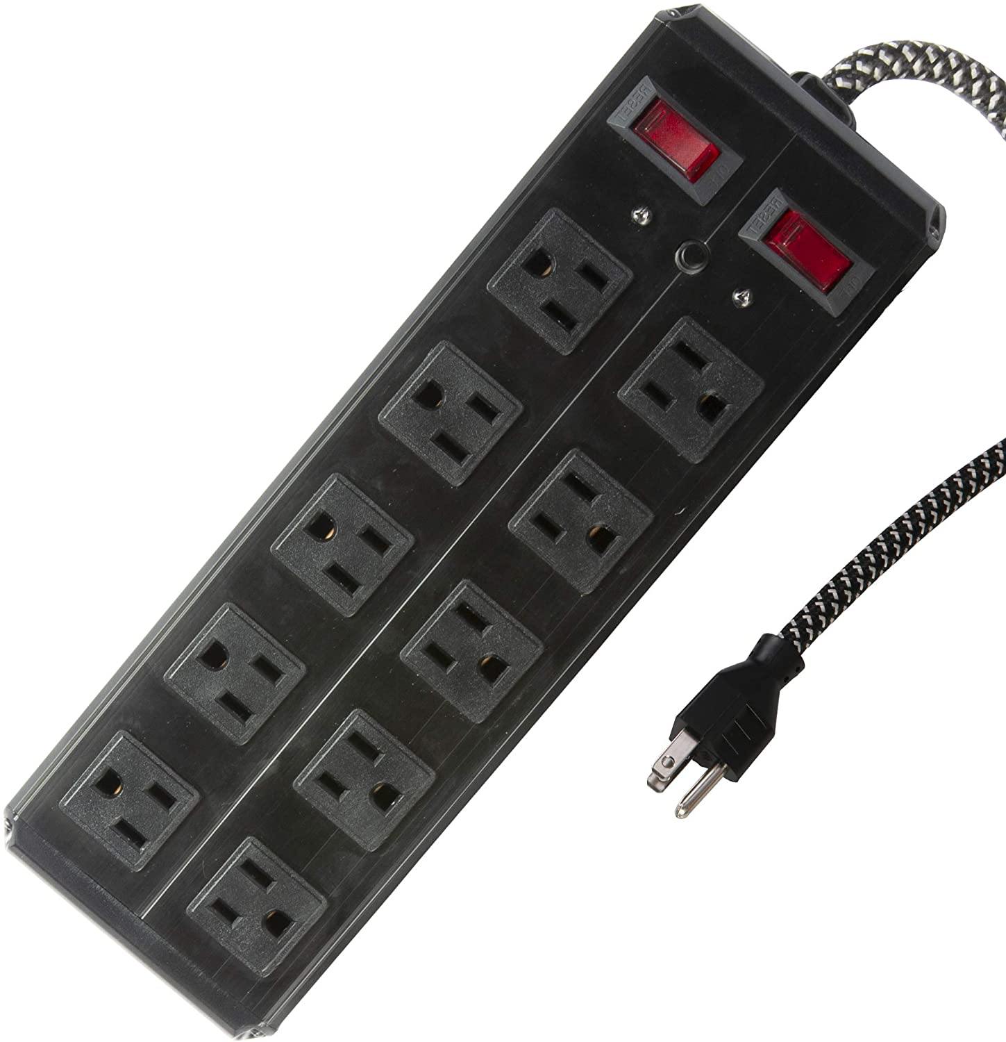 Surge Protector Power Strip with Outlets Ports 6-Foot Cord for Home, Office -Black - Bosonshop