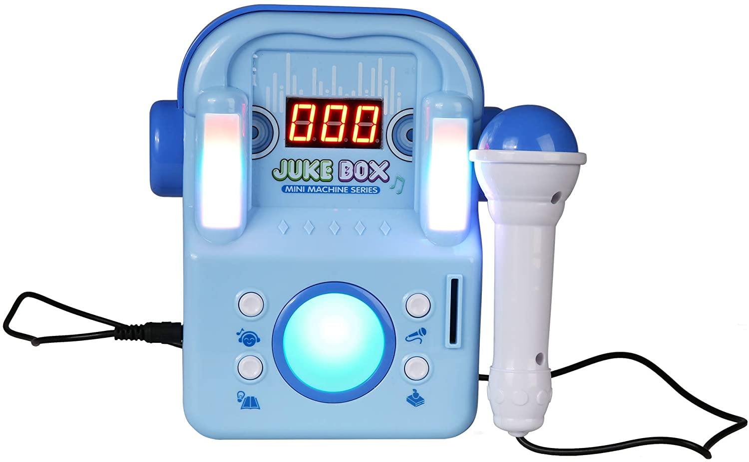 Children's Karaoke Speaker Kids Jukebox with Microphone - Portable Mini Machine for Singing Songs - for Indoor and Outdoor, Blue - Bosonshop