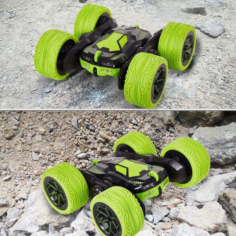 Bosonshop RC Cars Off-Road, 4WD Remote Control Monster Truck Rotate 360 Double Sided Race Car /Green