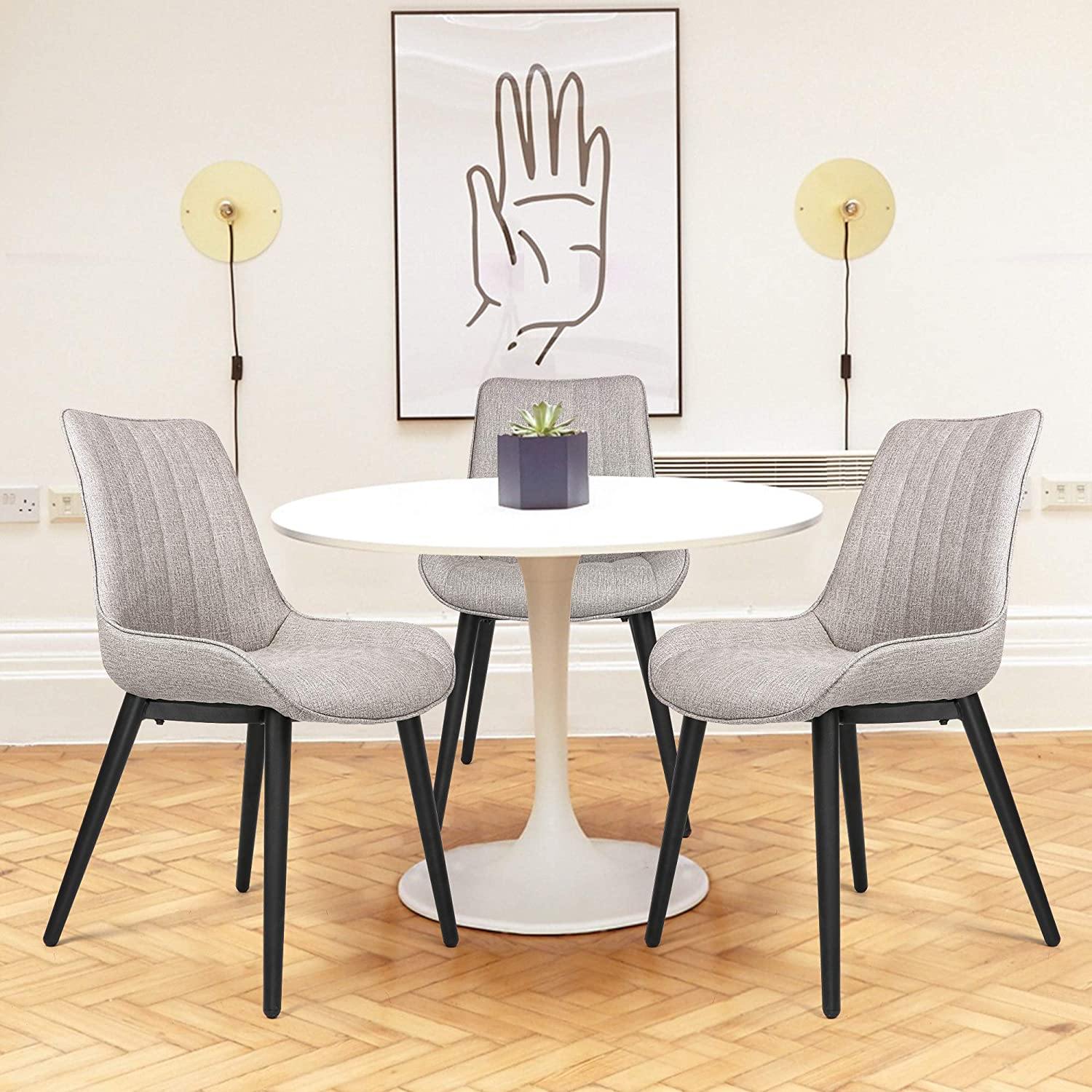 2 Set Modern Accent Chairs with Soft Foam Cushion, Comfortable and Easy to Clean, Curved Ergonomic Design, Dining Room Chair - Bosonshop