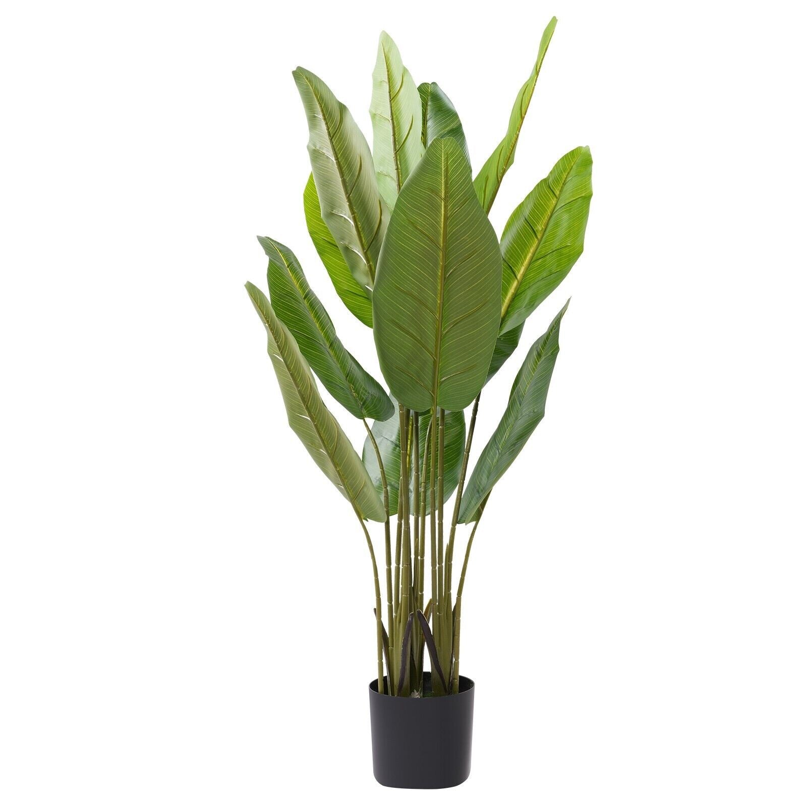 5' Faux Potted Bird of Paradise Plant with 12 Decorative Leaves Faux Plant with Pot