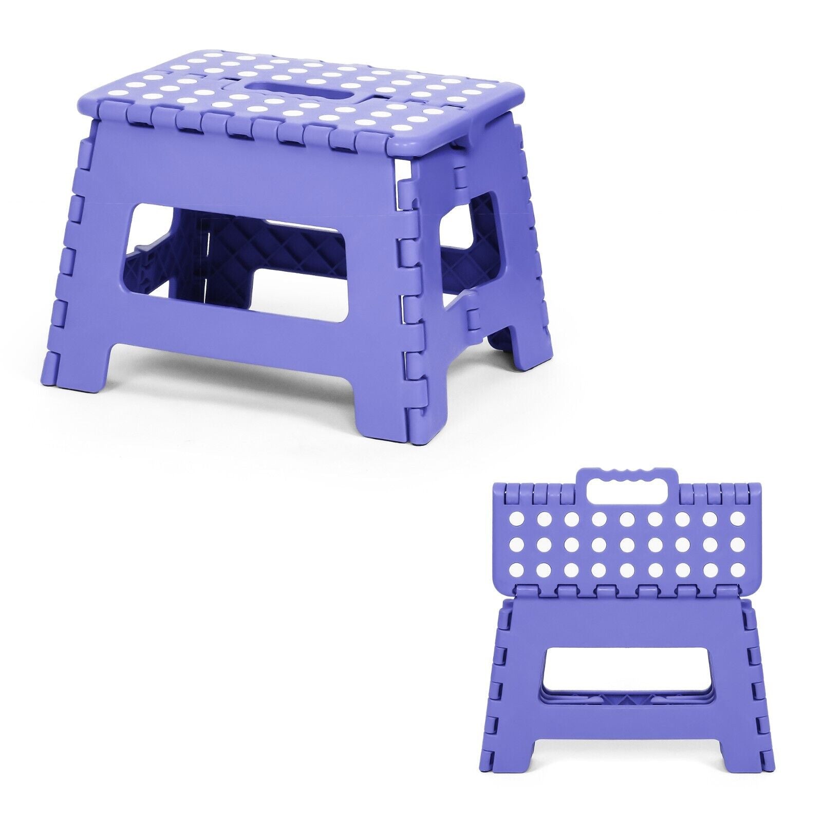 (Out of Stock) 2 Pack Folding Step Stool with Handle 300 LB Capacity for Adults and Toddlers, Purple