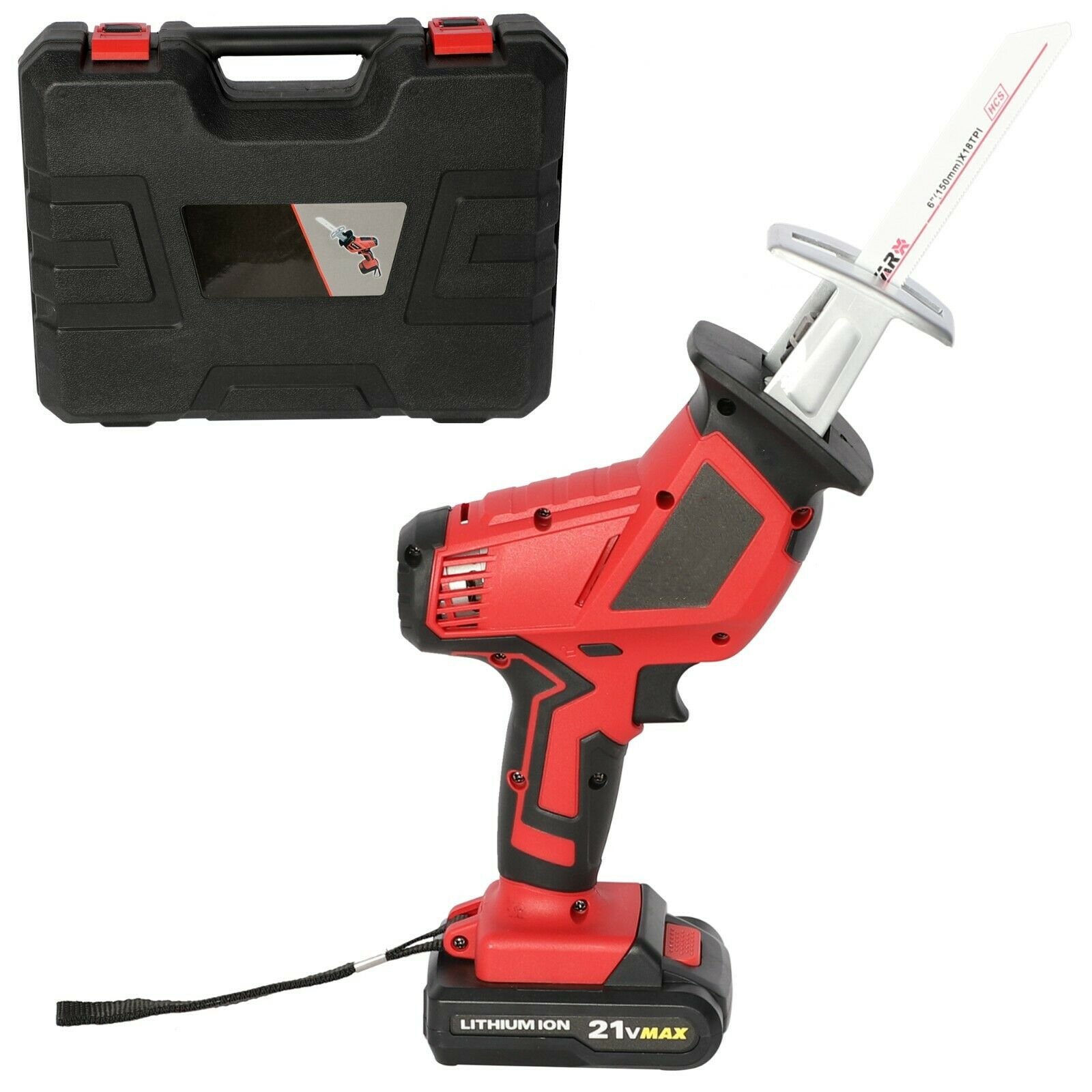 20-Volt Max Lithium-Ion Cordless Reciprocating Saw, w/2 Batteries, Portable & Lightweight One Hand Compact Reciprocating - Bosonshop