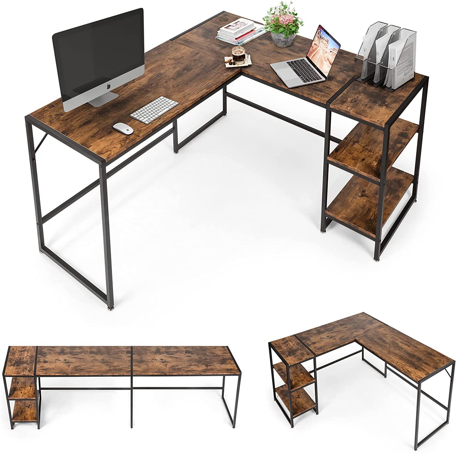 Versatile L-Shaped Desk: Perfect for Home Offices, Gaming, and More – Easy Assembly, Ample Storage, Ergonomic Design - Bosonshop