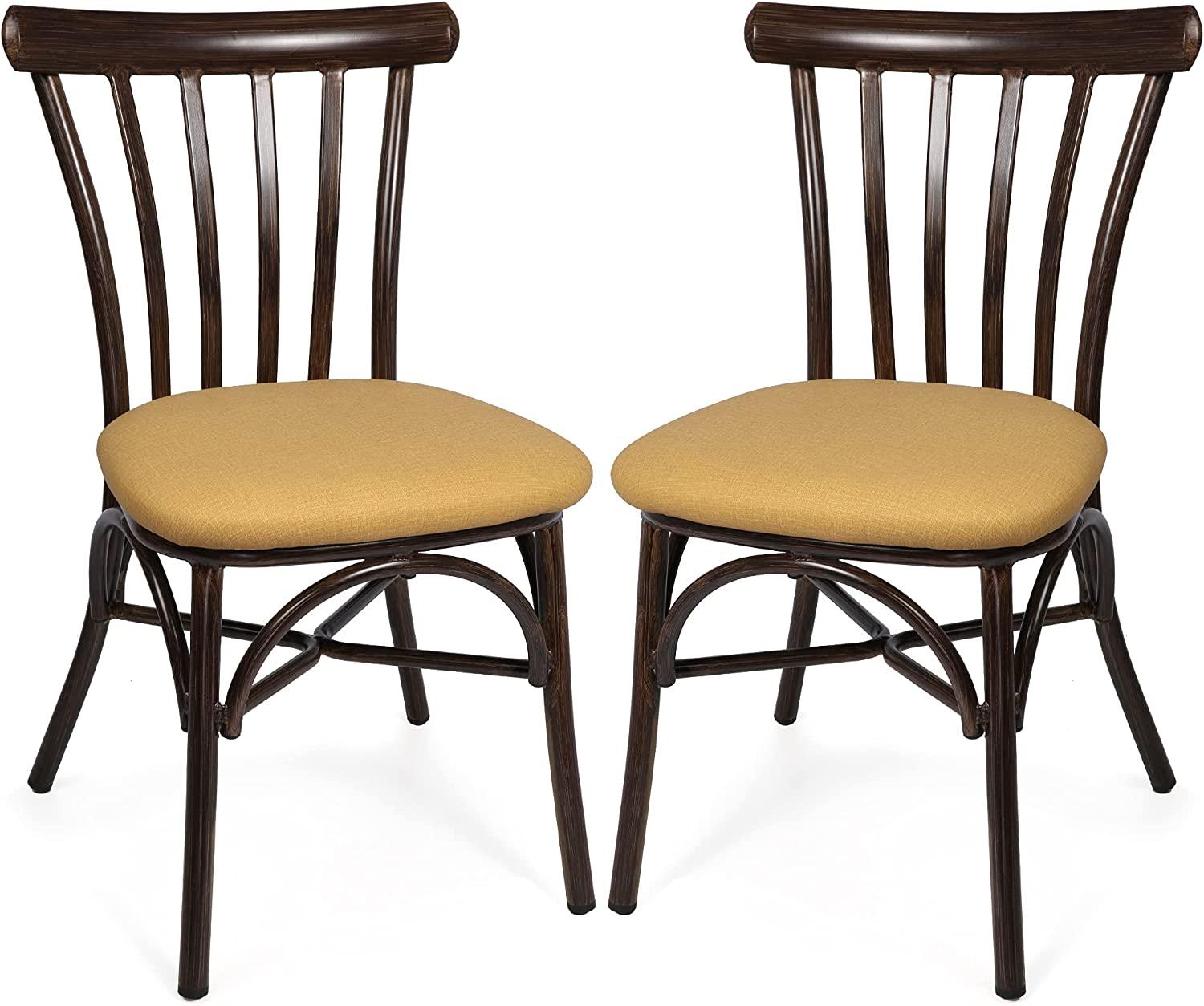 2 Set Modern Upholstered Dining Chair Armless Side Chairs - Bosonshop