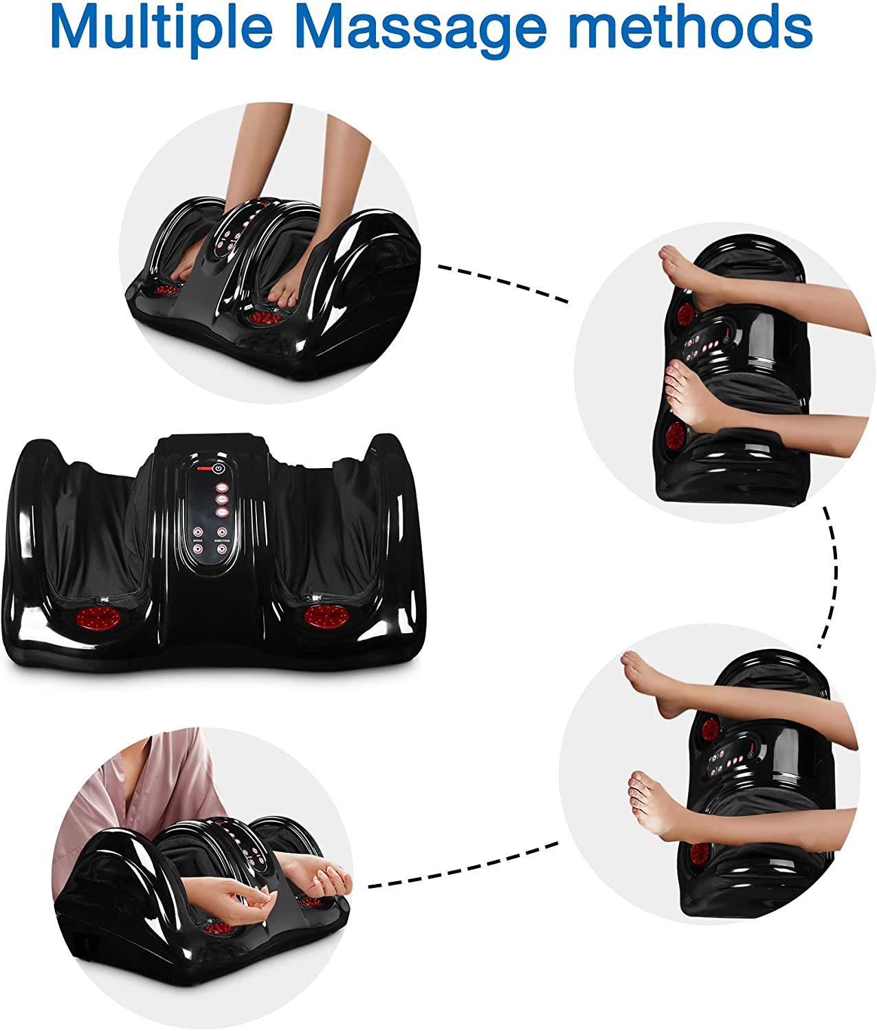 Electric Multilevel Settings Foot Massager Machine with Soothing Heat Deep Kneading Rolling for Foot Pain - Bosonshop