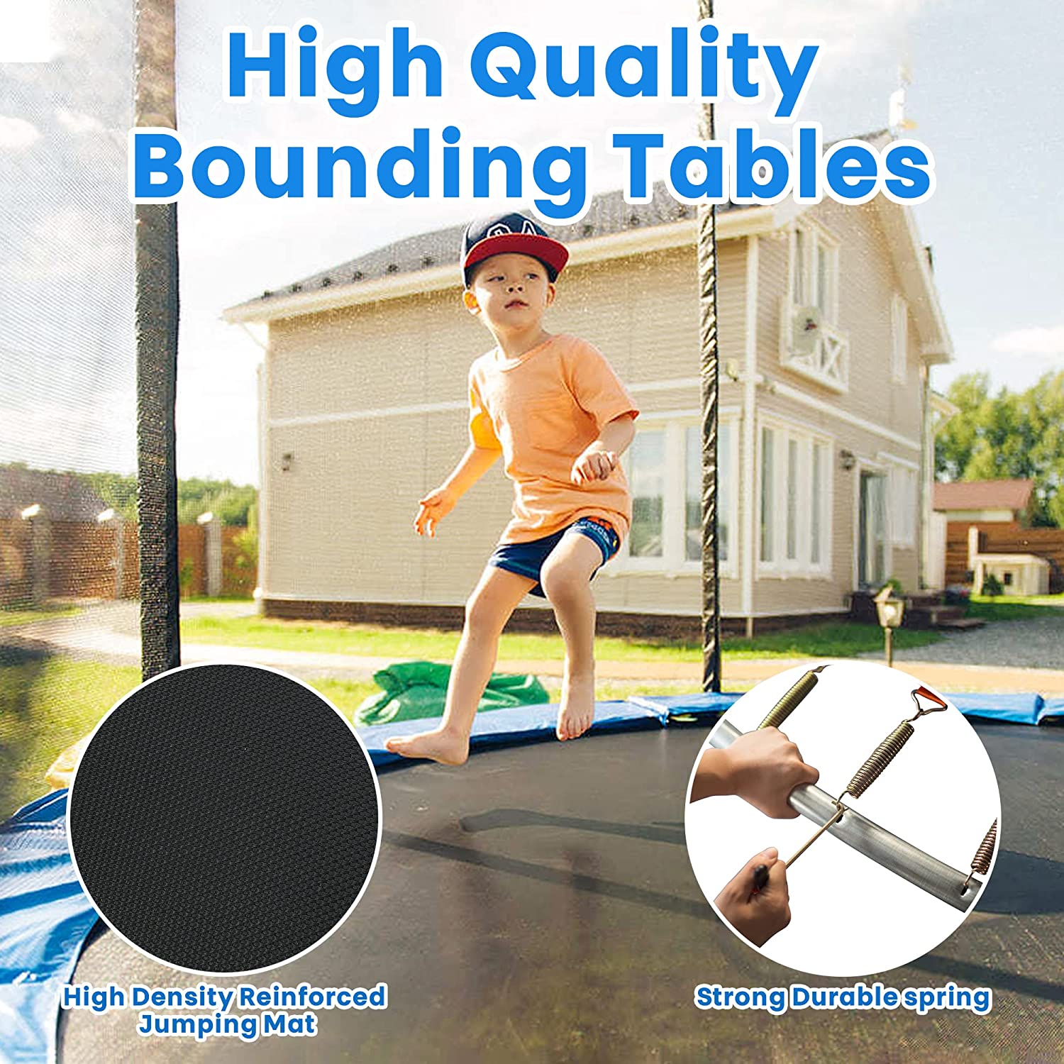 8FT Trampoline with Safety Enclosure Net and Ladder Bounding Table,Trampoline Combo Jumping Trampoline Fitness