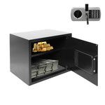 Safe Box with Double Warning Alarm key and Keypad Dual Use Security Lock, Fireproof Safe with LED Light for Storing Valuables, 13.8" x 17" x 13"