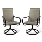 Swivel Outdoor Dining Chairs Set of 2 Patio Textilene Mesh Fabric Chairs